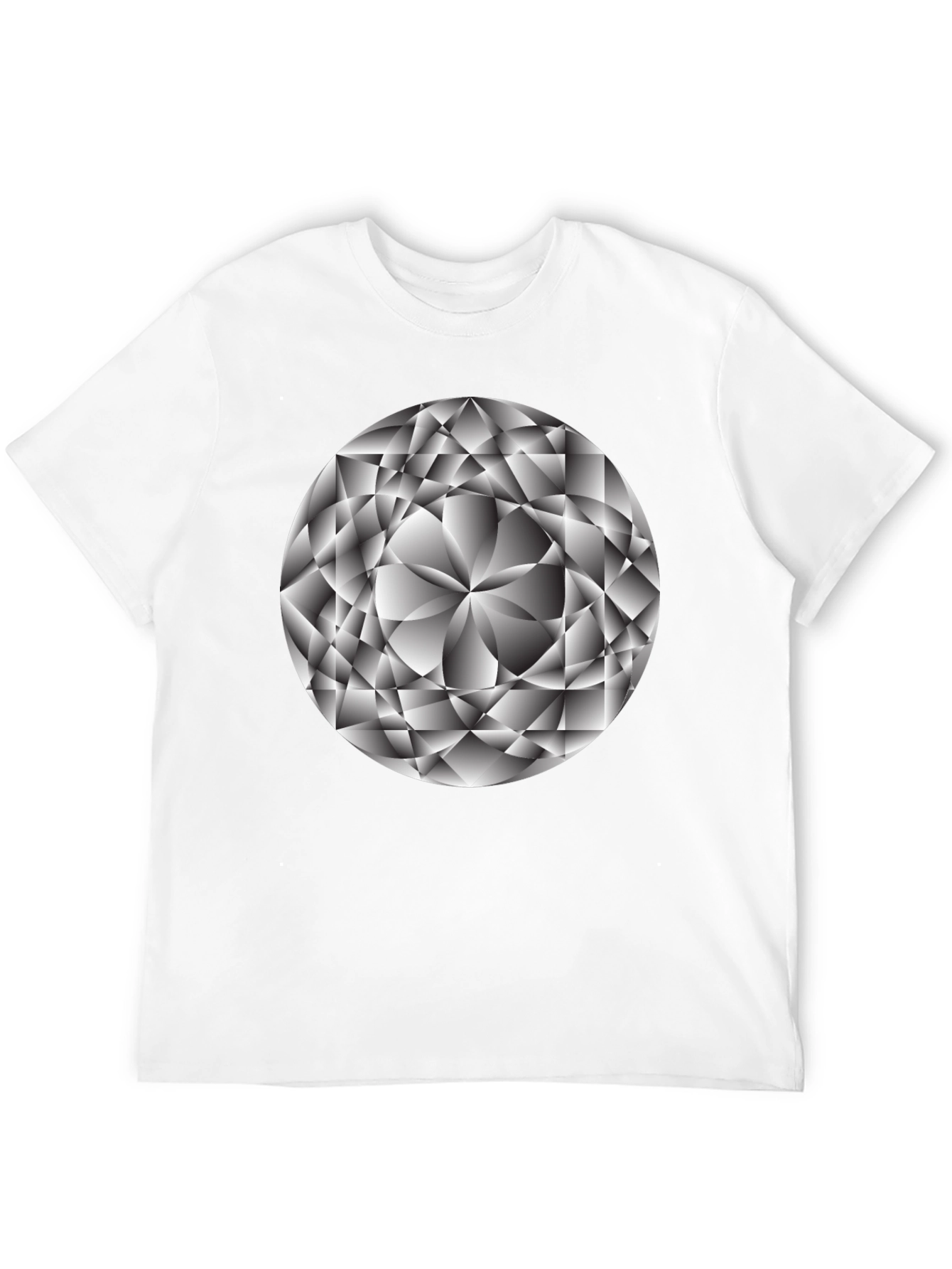 Geometric Diamond Graphic Tee - Sleek Black Shirt