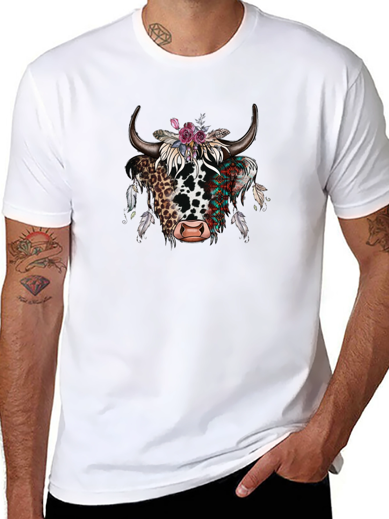 Boho Highland Cow Graphic Tee