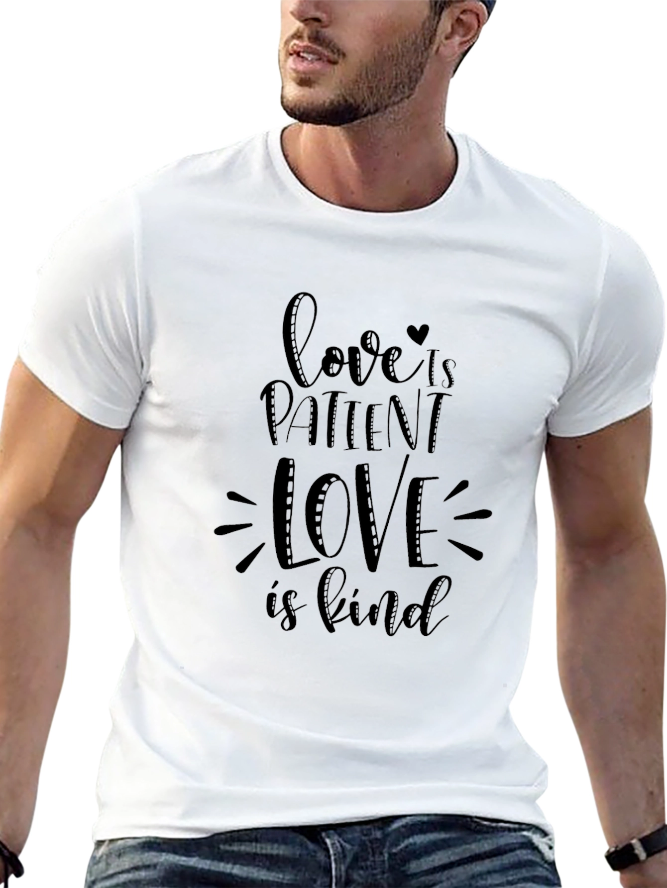 Love Is Patient Graphic Tee - Black Cotton T-Shirt