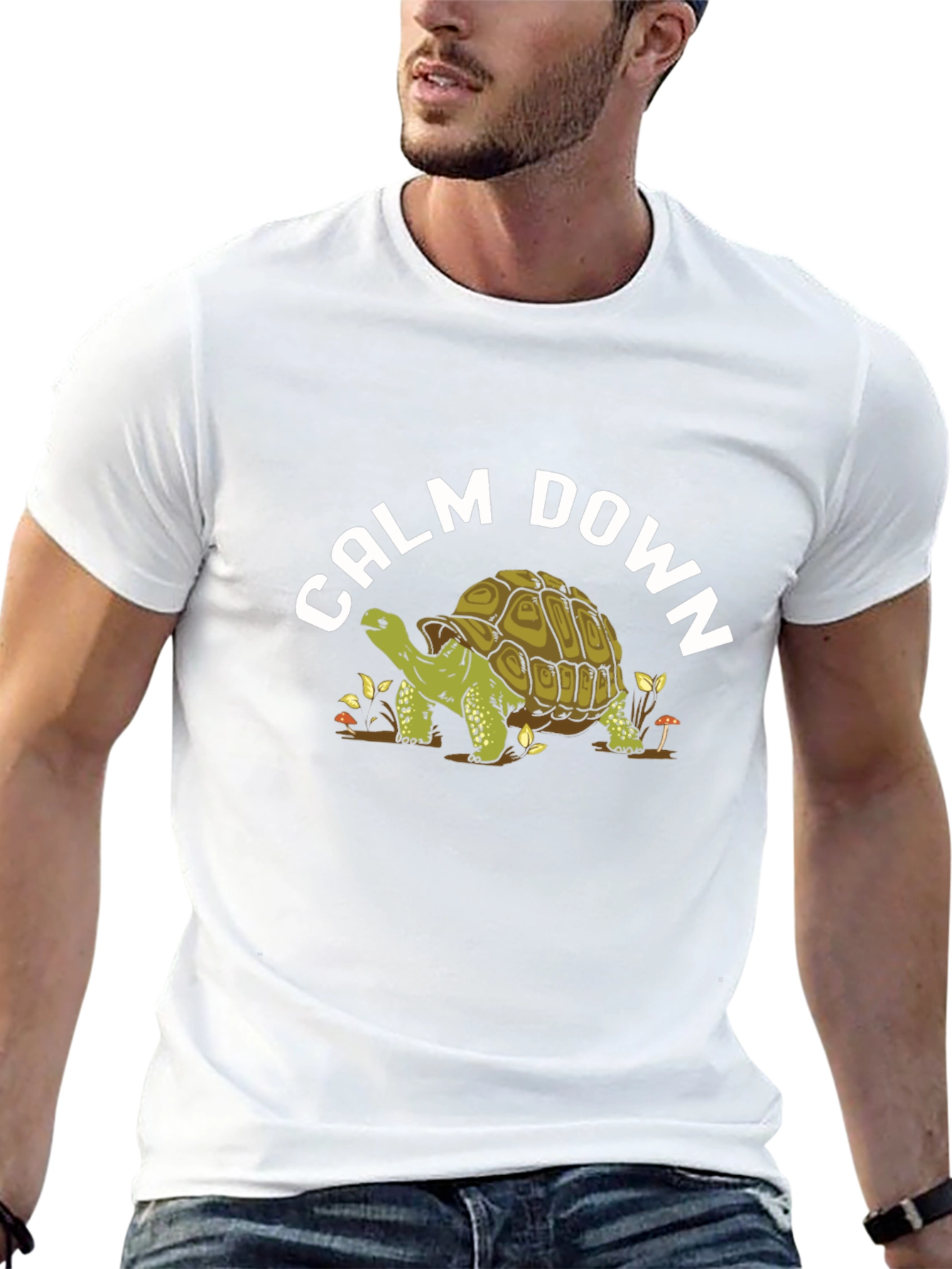 Calm Down Turtle Graphic T-Shirt