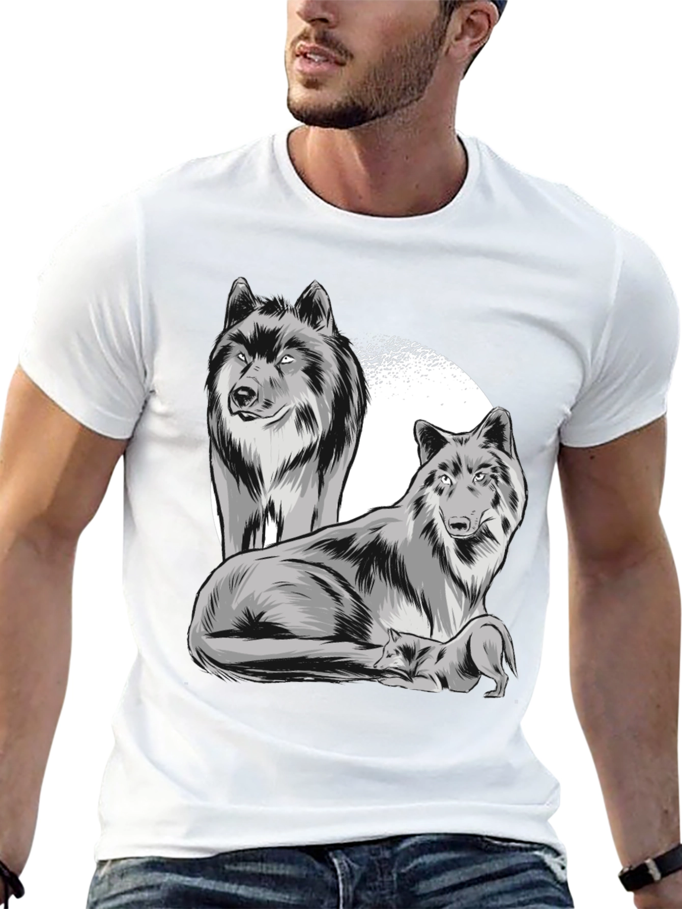 Wolf Pack Graphic Tee - Classic Black