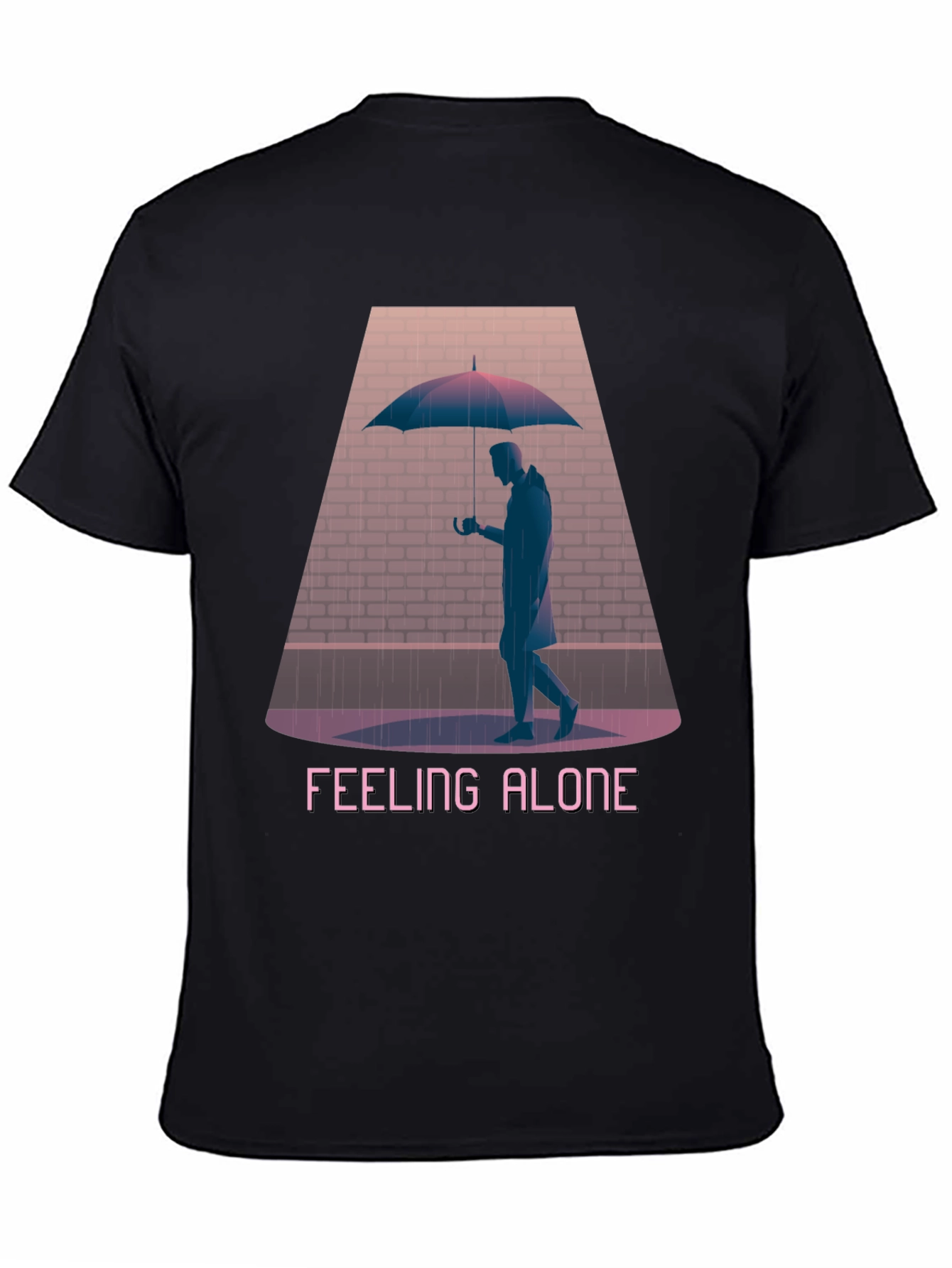 Feeling Alone Graphic Tee - Black Cotton T-Shirt