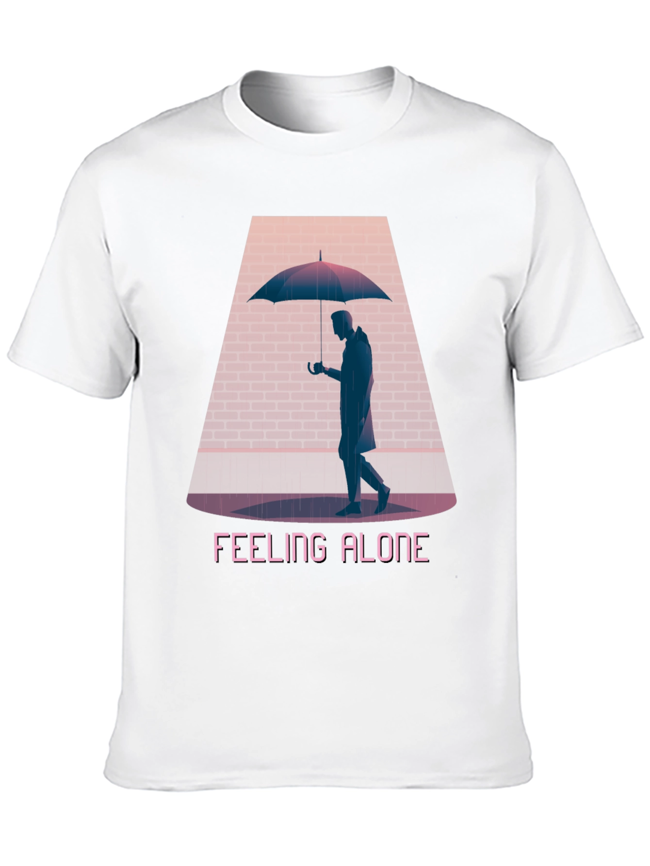 Feeling Alone Graphic Tee - Black Cotton T-Shirt
