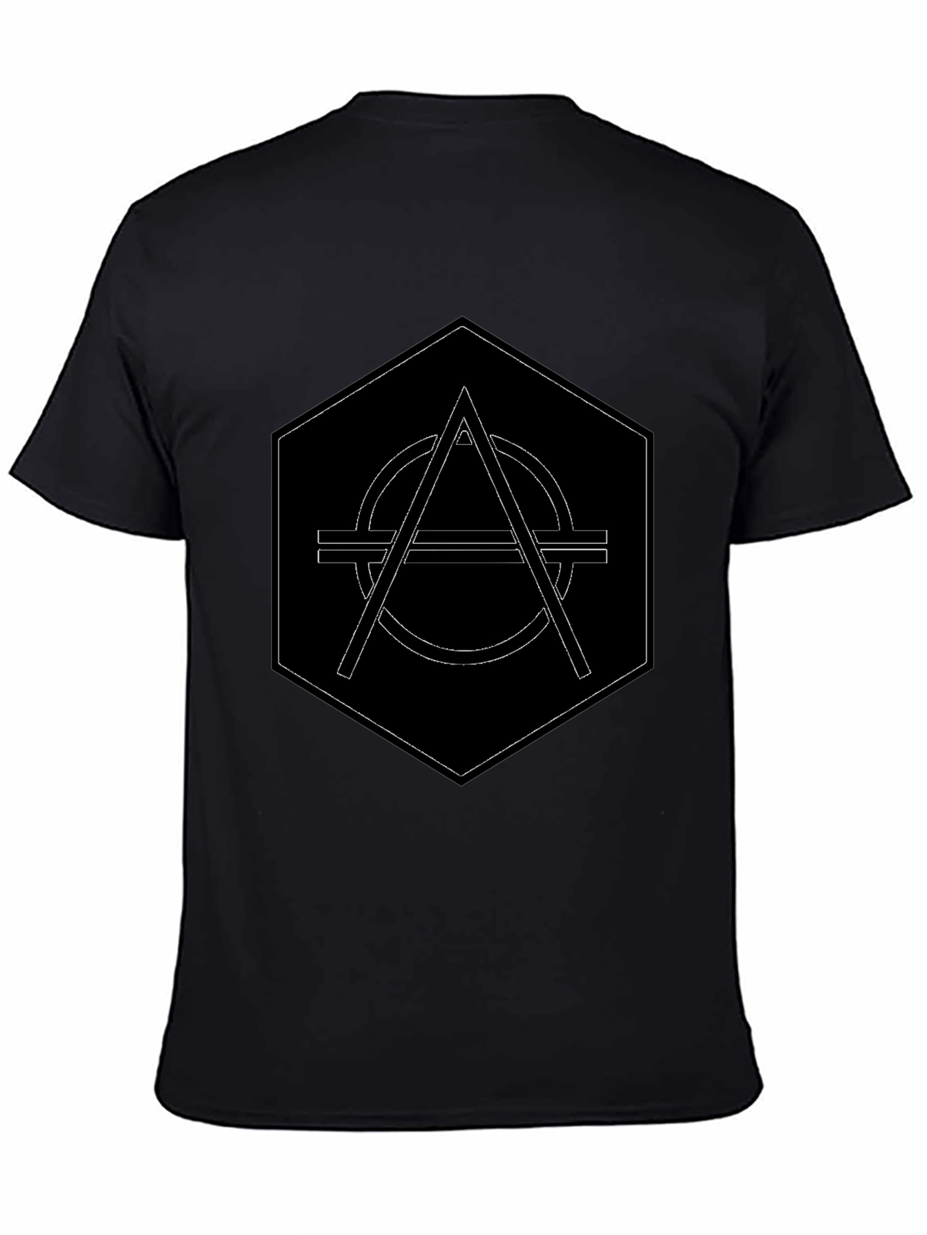 Geometric Graphic Print Black T-Shirt