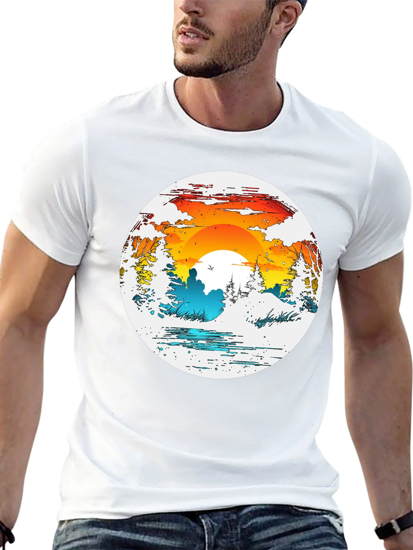 Nature Sunset Graphic T-Shirt