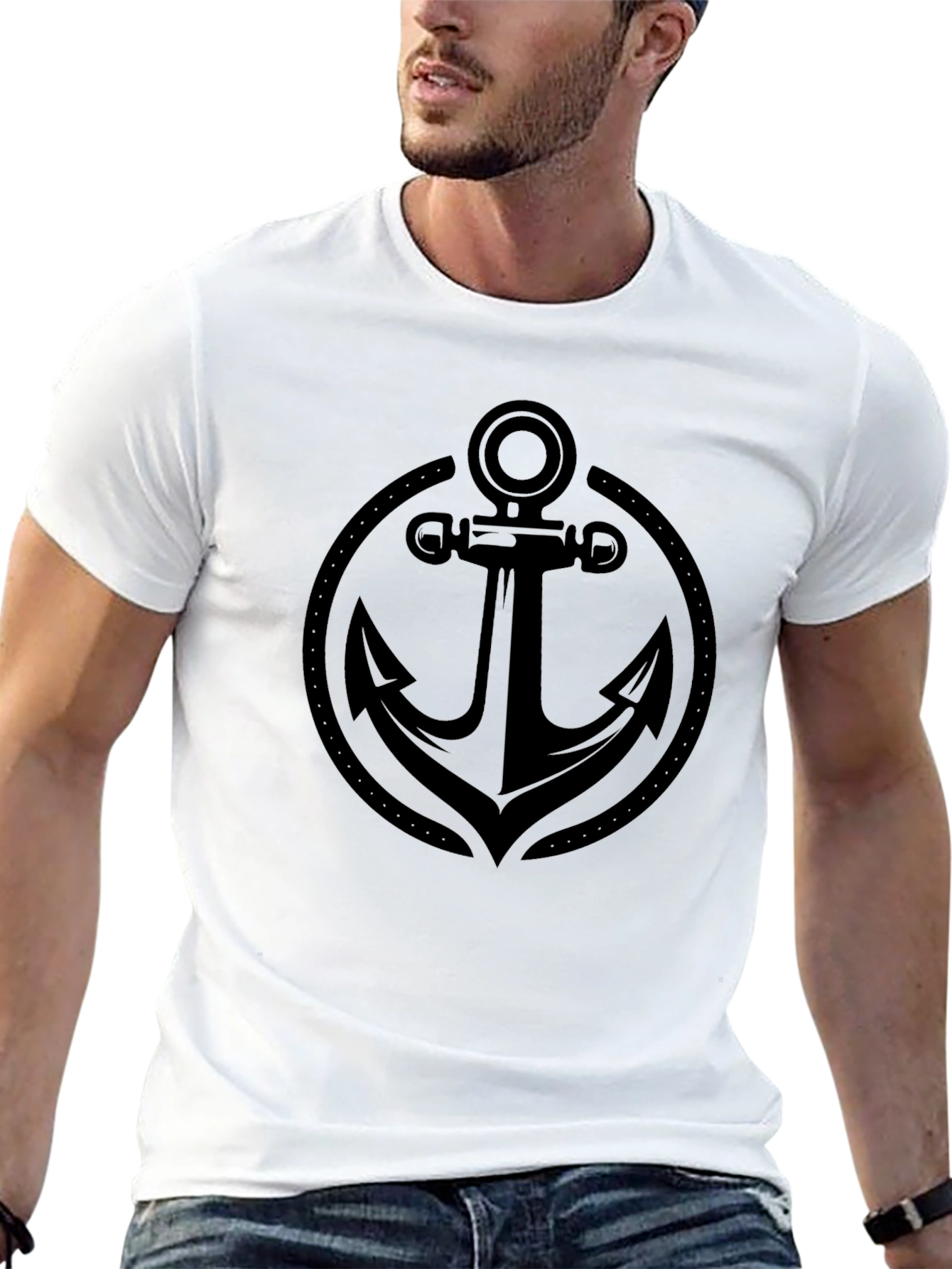 Anchor Graphic Mens T-Shirt - Black