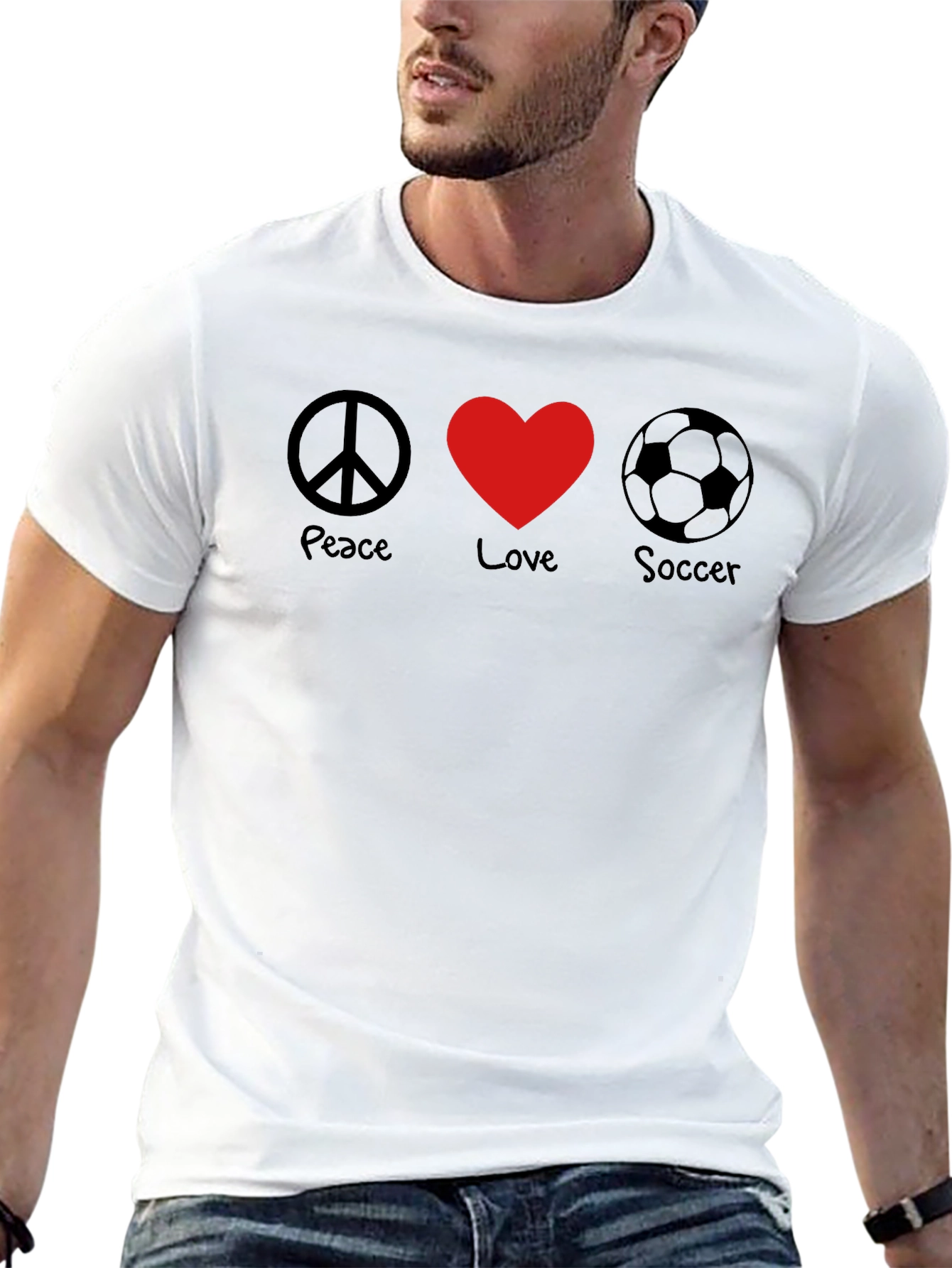 Peace Love Soccer Graphic T-Shirt