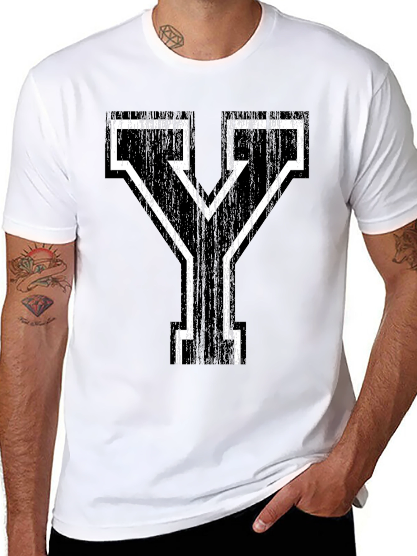 Letter Y Graphic Black T-Shirt