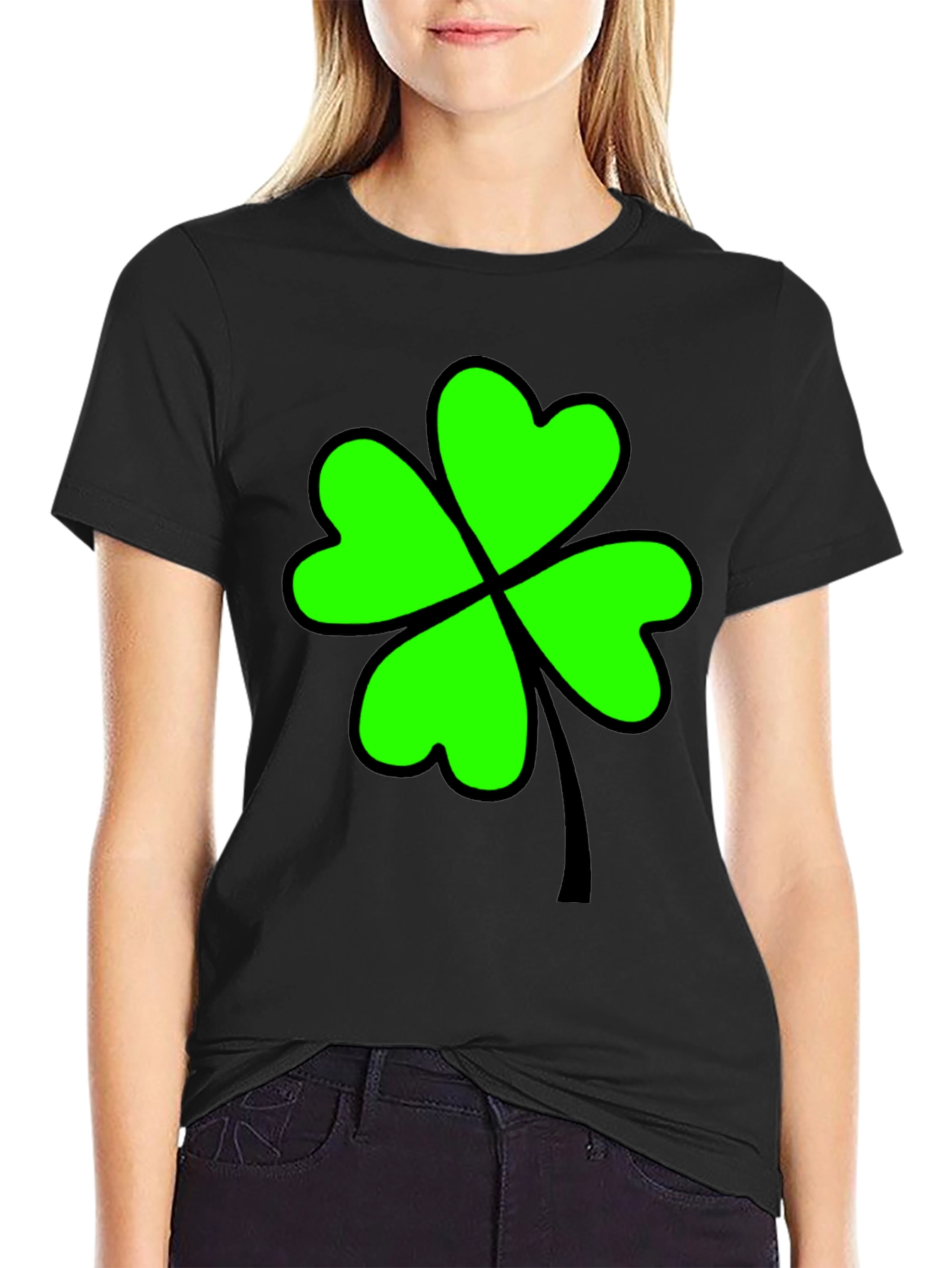 Lucky Clover T-Shirt - Black Graphic Tee