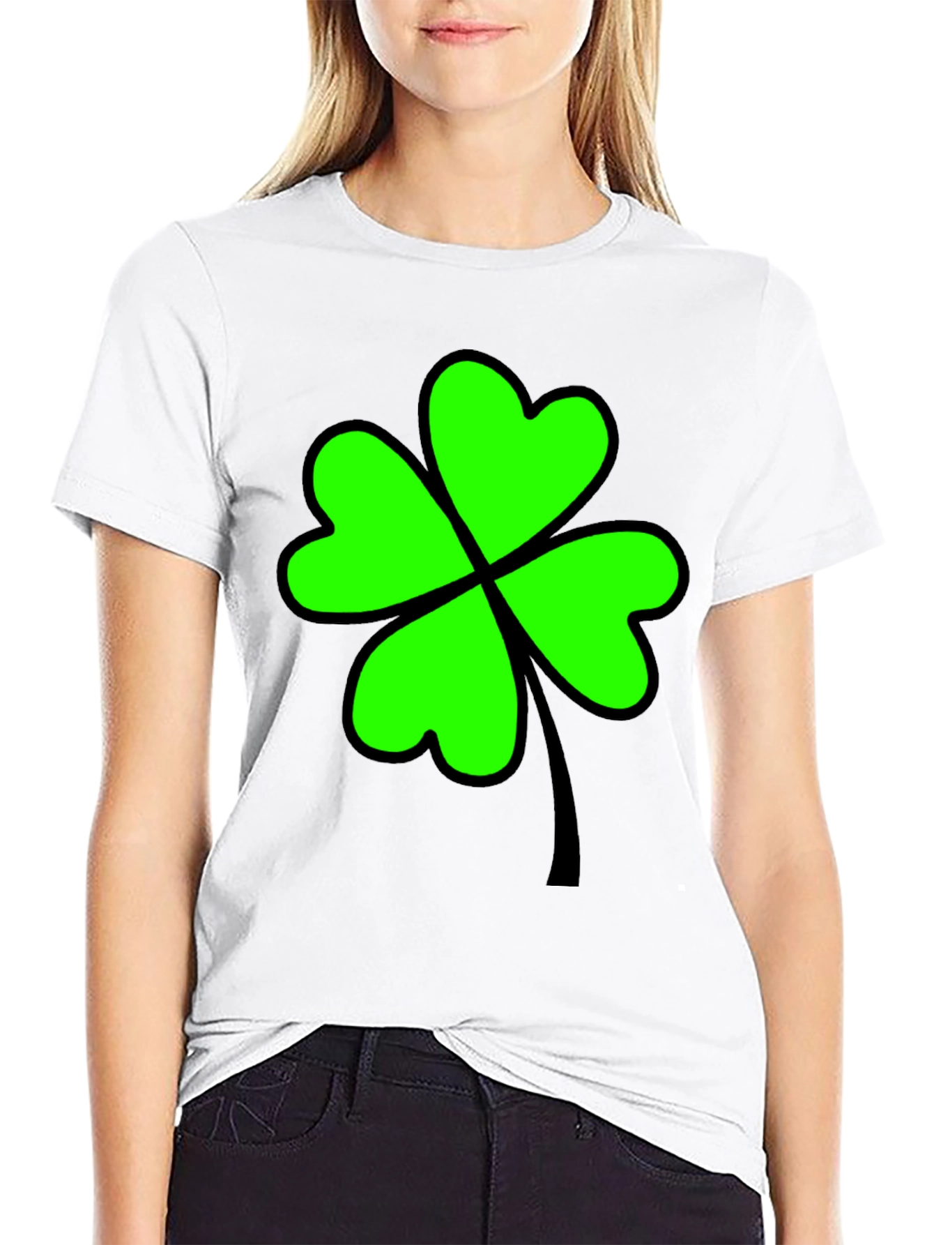 Lucky Clover T-Shirt - Black Graphic Tee