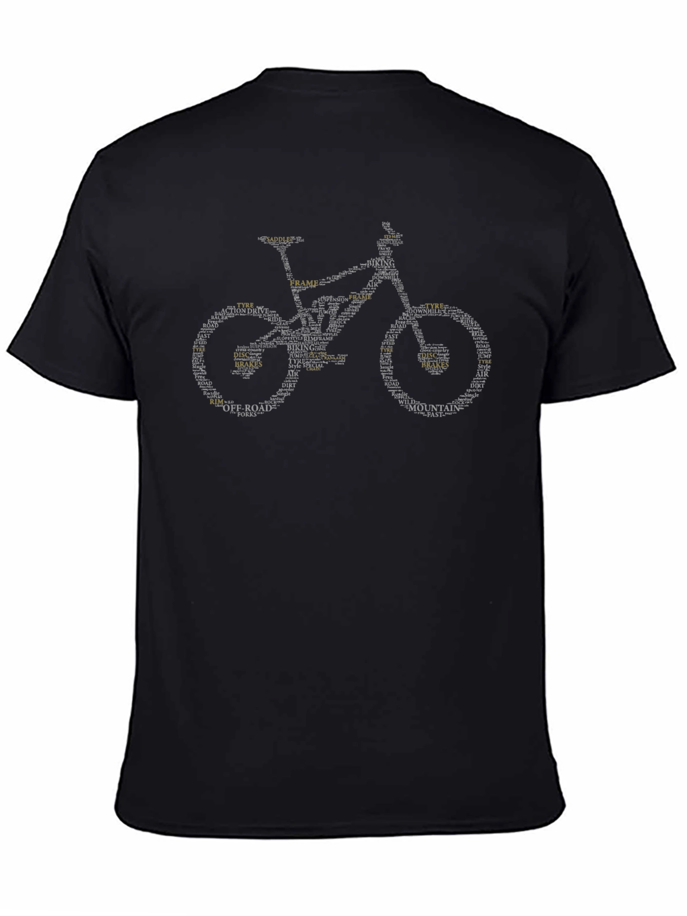 Mountain Bike Word Art Graphic T-Shirt