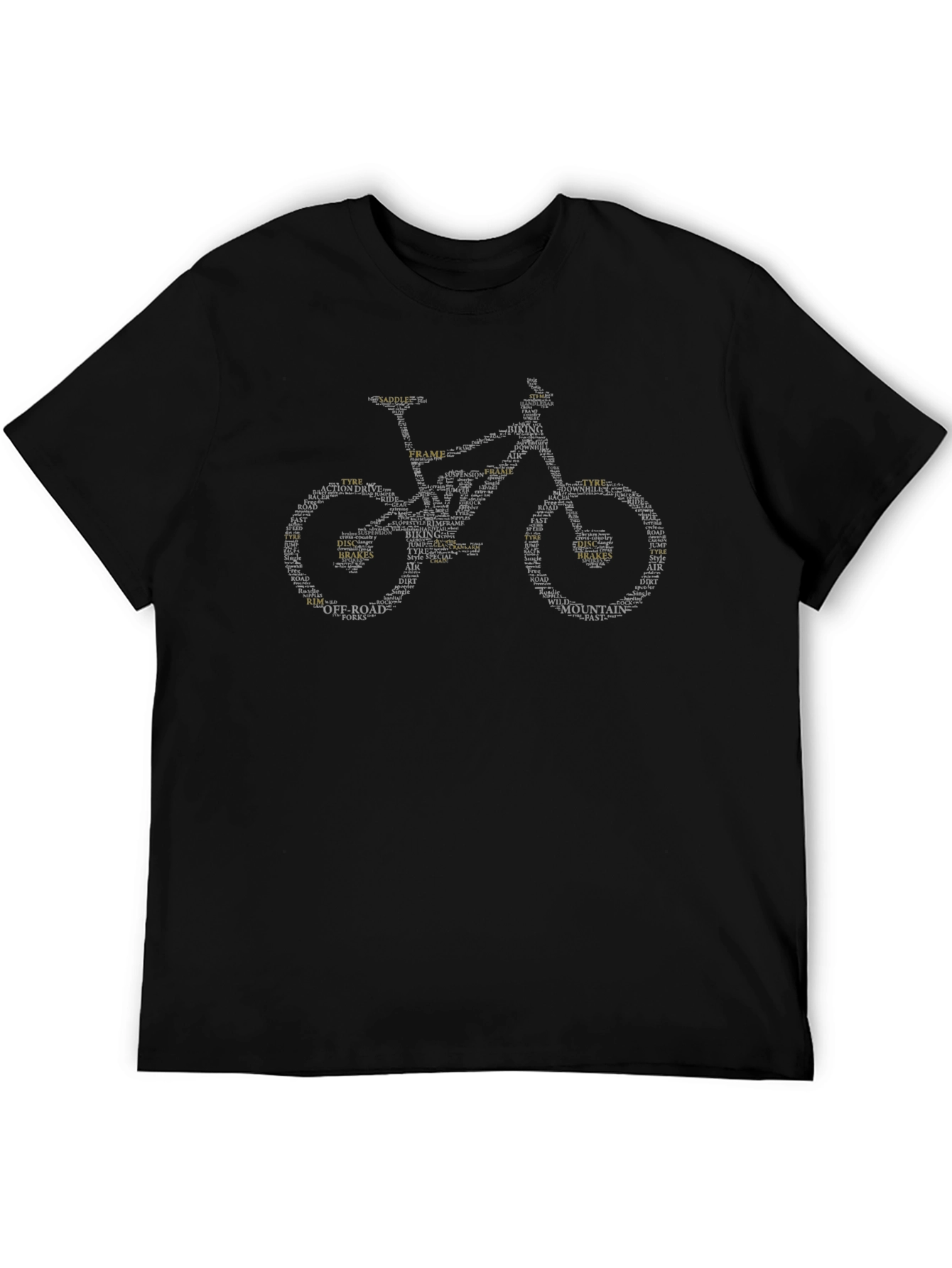 Mountain Bike Word Art Graphic T-Shirt