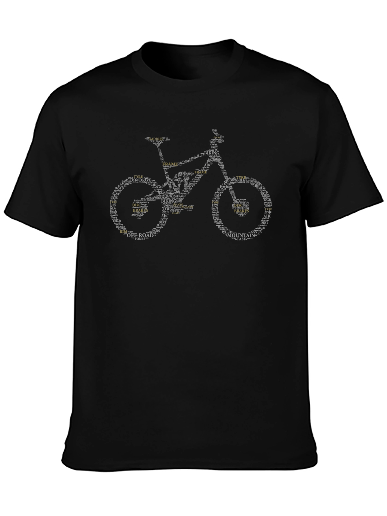 Mountain Bike Word Art Graphic T-Shirt