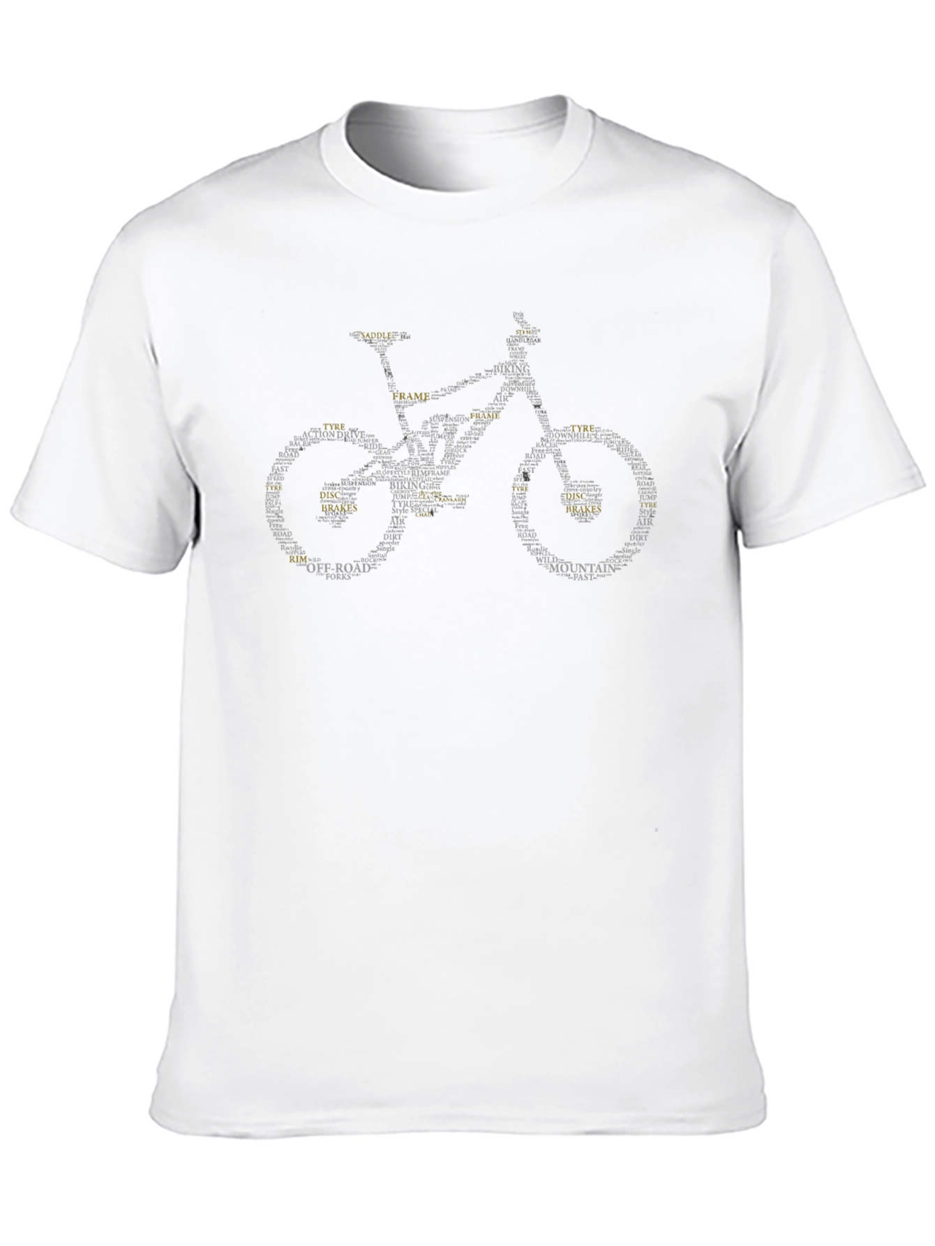 Mountain Bike Word Art Graphic T-Shirt