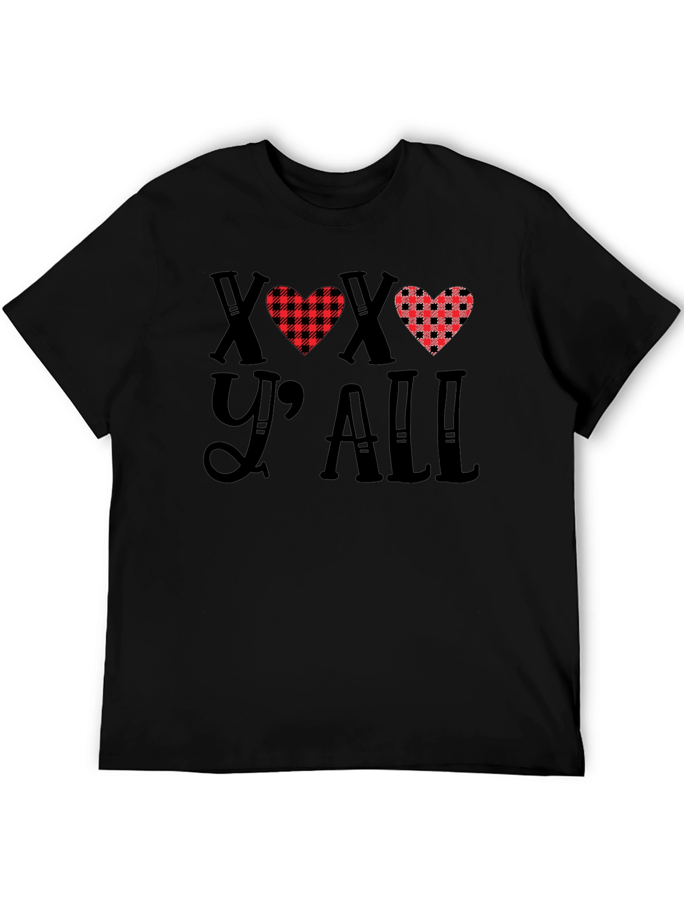 XOXO Yall Buffalo Plaid Heart T-Shirt