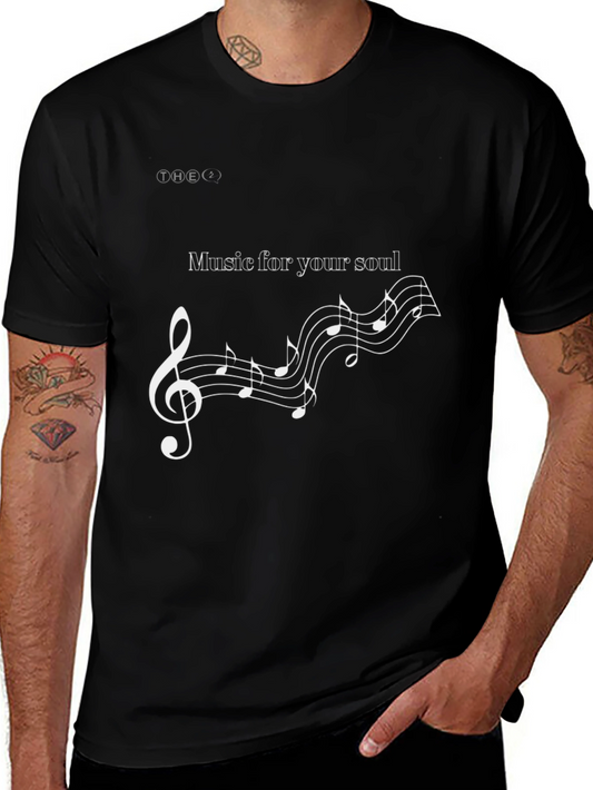 Music for Your Soul Graphic Tee - Soft Black T-Shirt