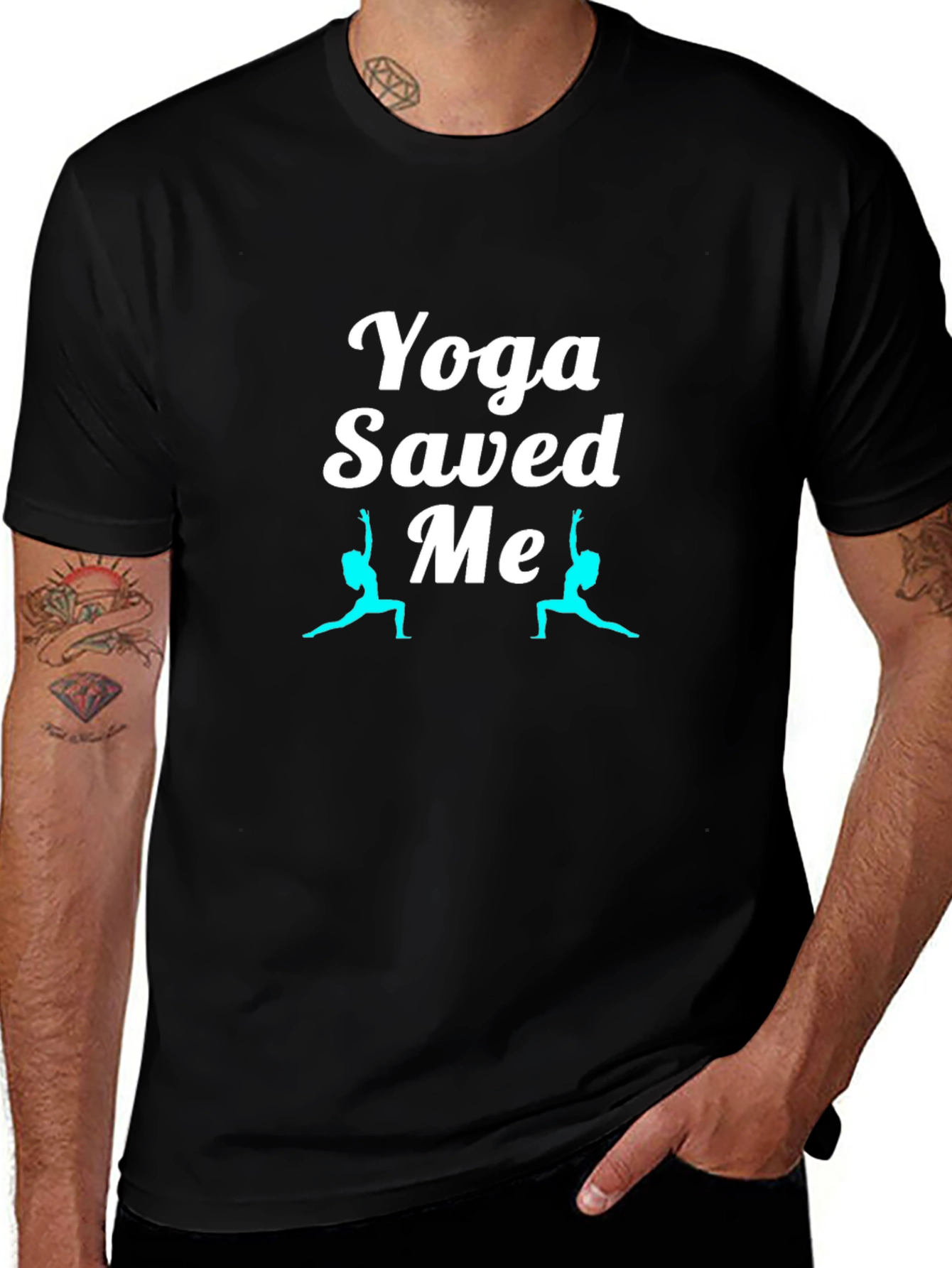 Yoga Saved Me Black T-Shirt