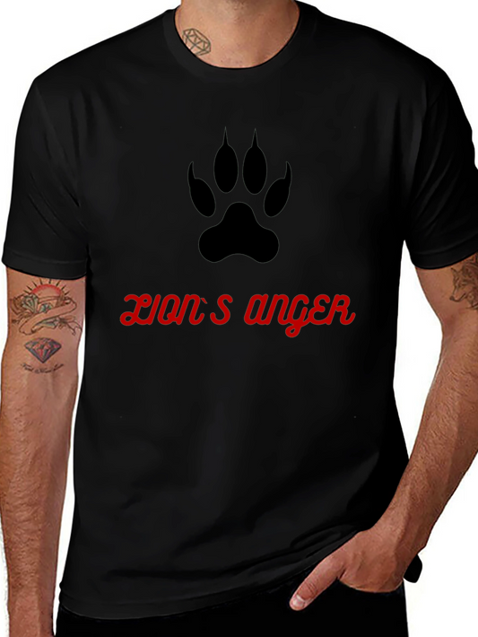 Lions Anger Graphic Tee - Black Cotton T-Shirt