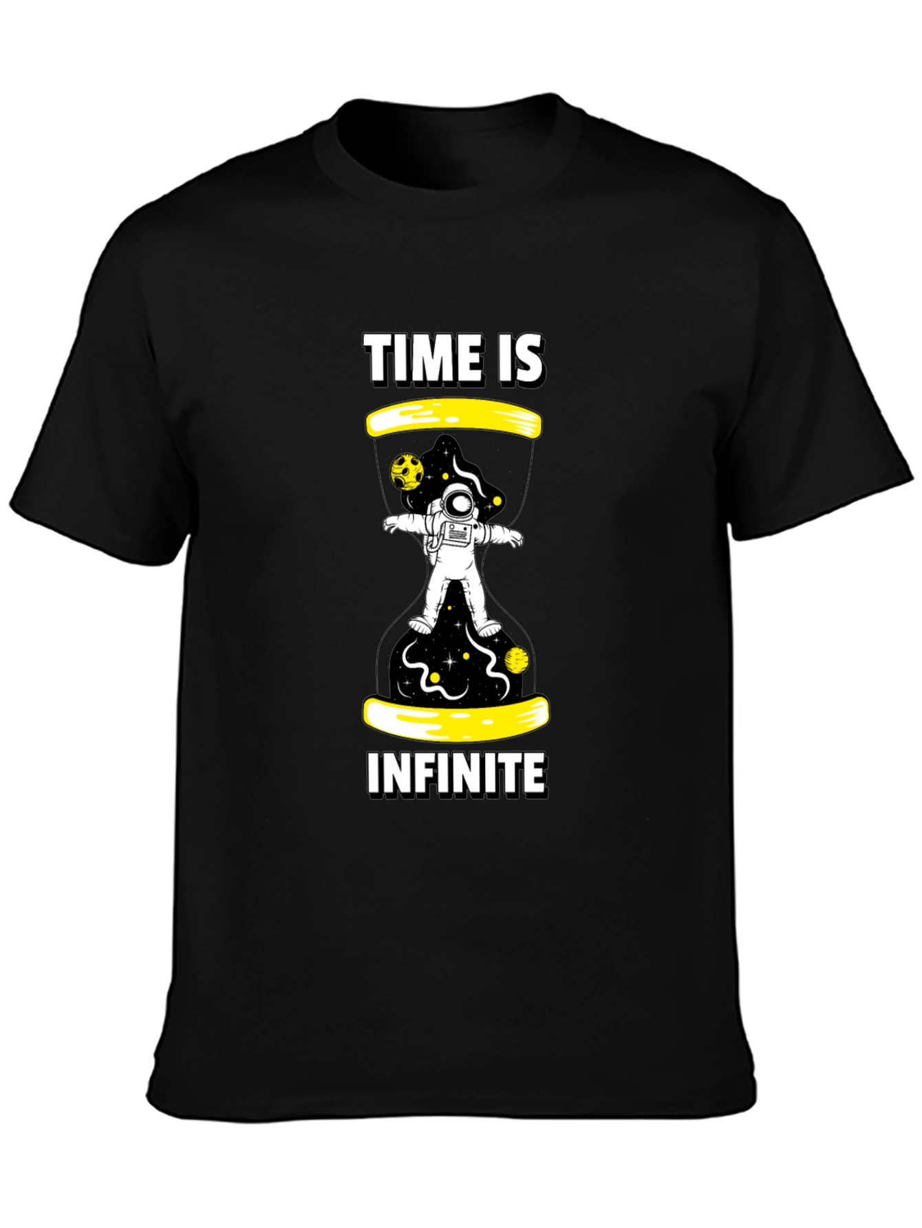 Time is Infinite Black Graphic Tee