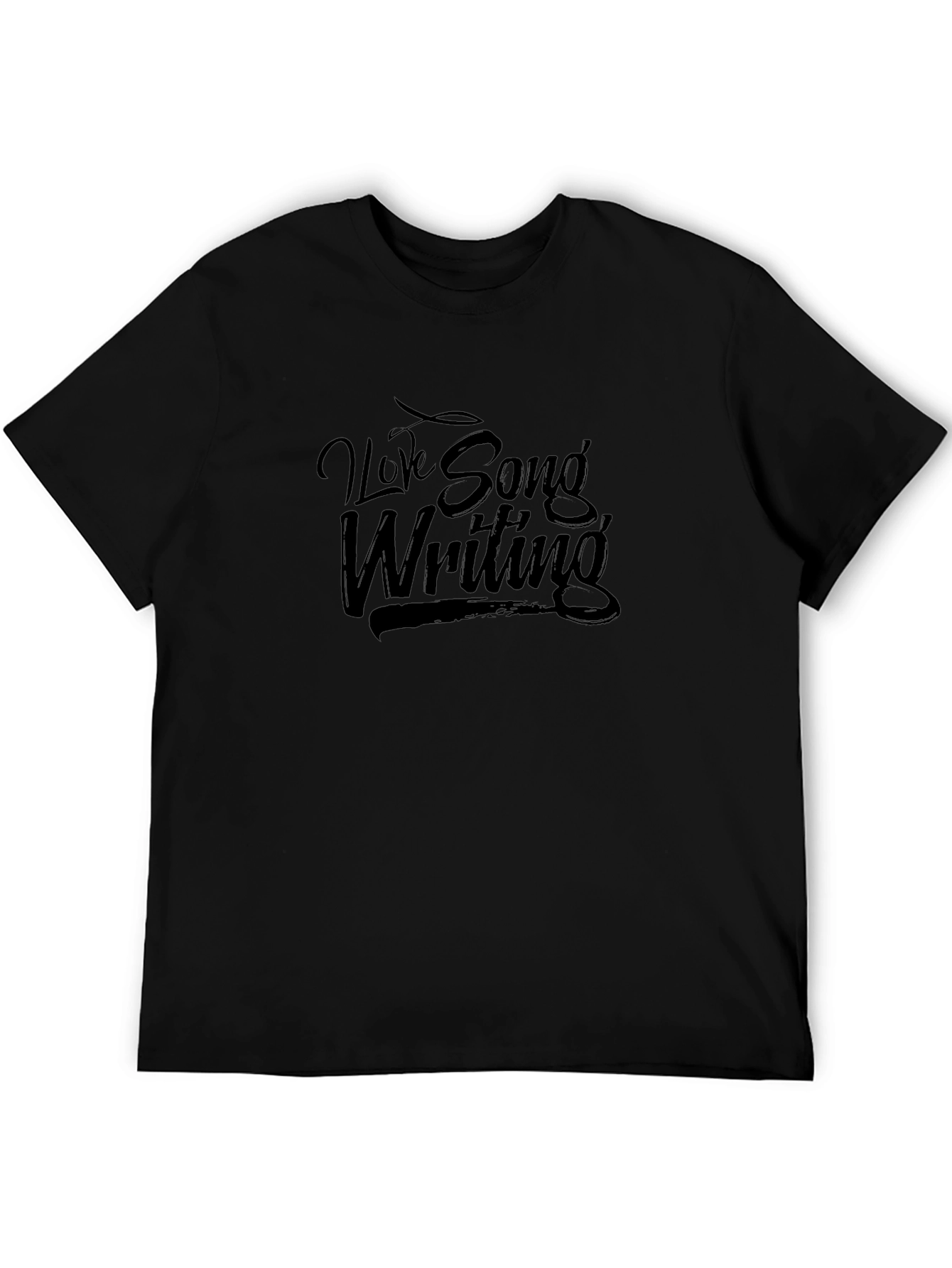 I Love Song Writing Black T-Shirt