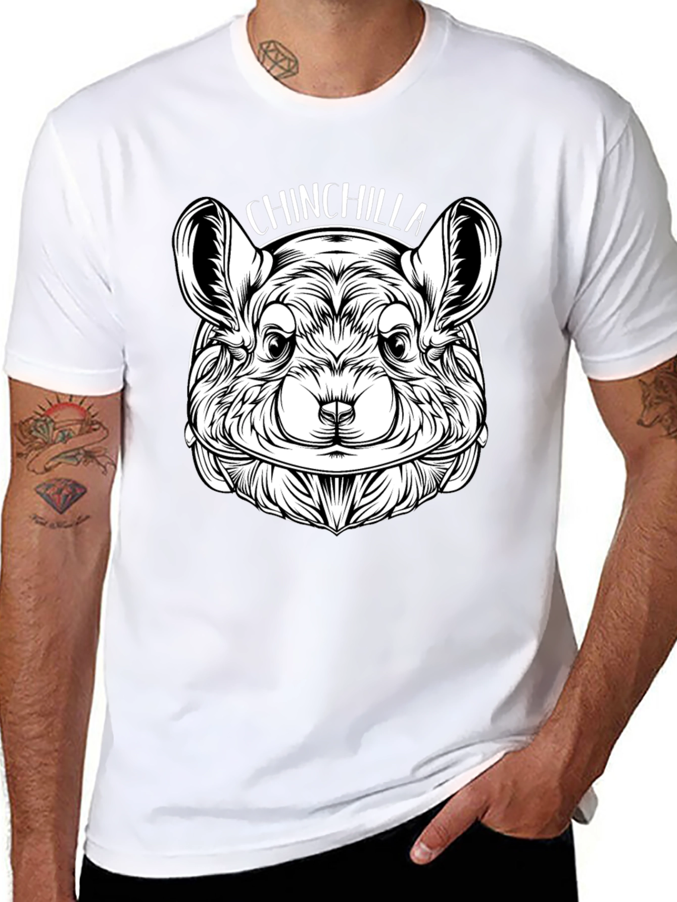 Chinchilla Graphic Print Crew Neck T-Shirt