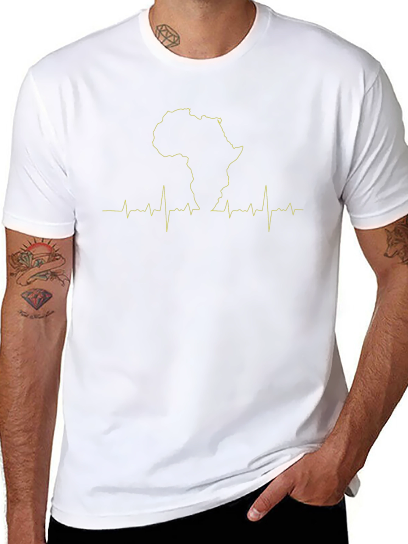 Africa Heartbeat T-Shirt - Black Graphic Tee
