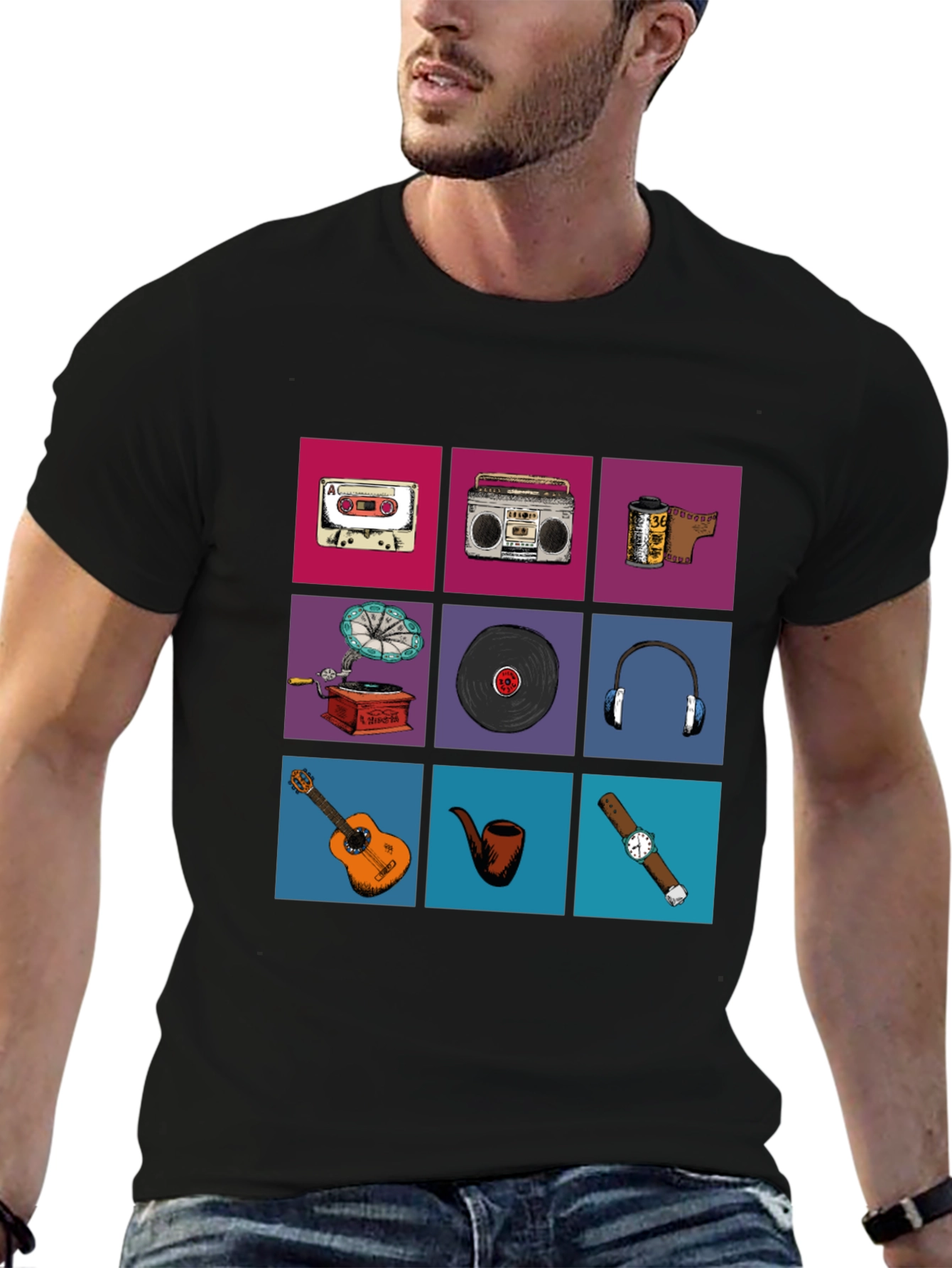 Retro Media Print T-Shirt