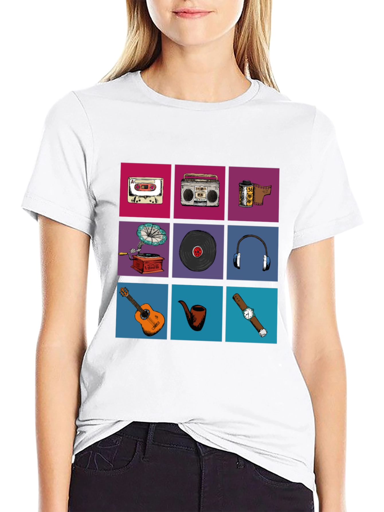 Retro Media Print T-Shirt