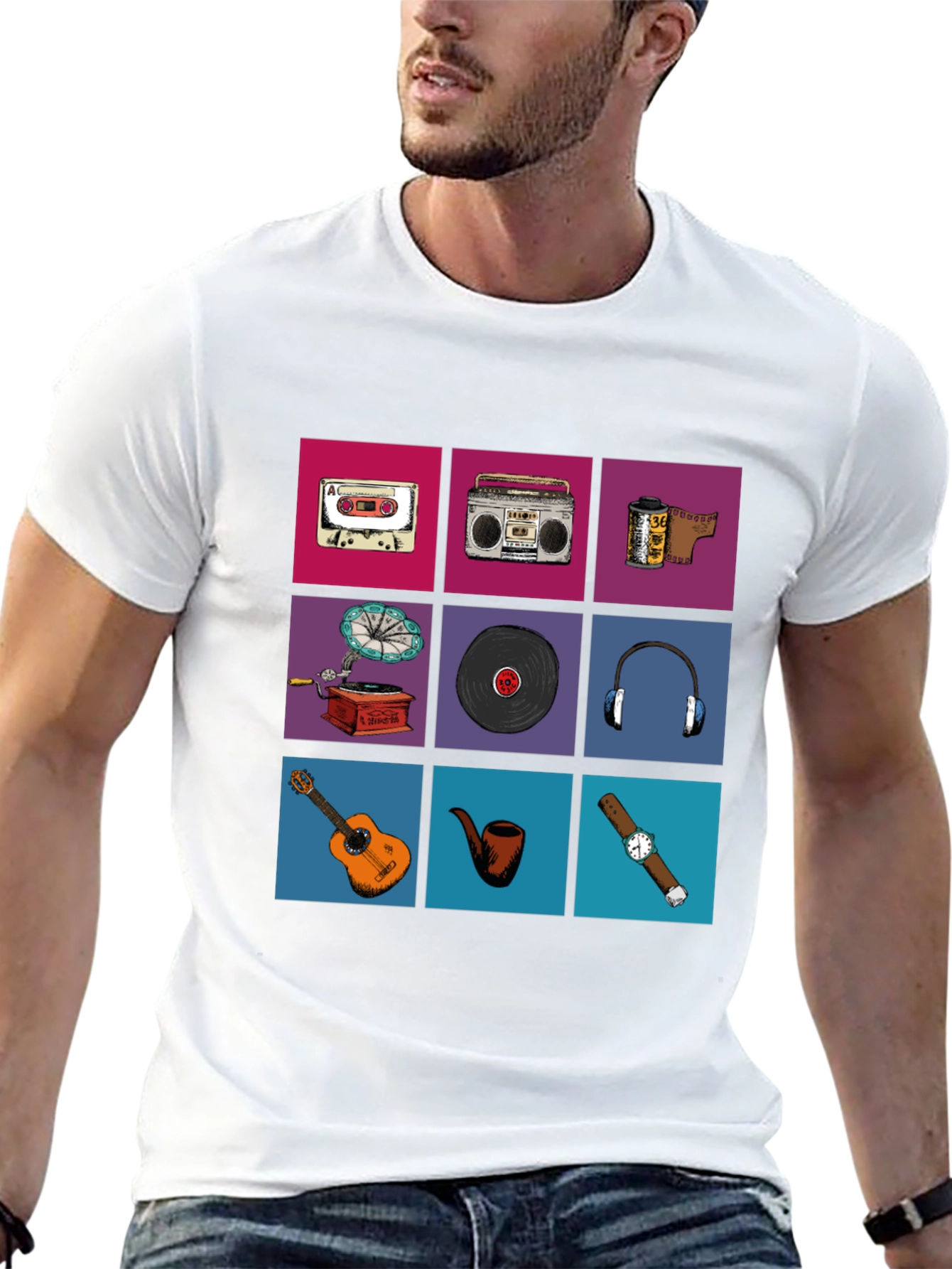 Retro Media Print T-Shirt