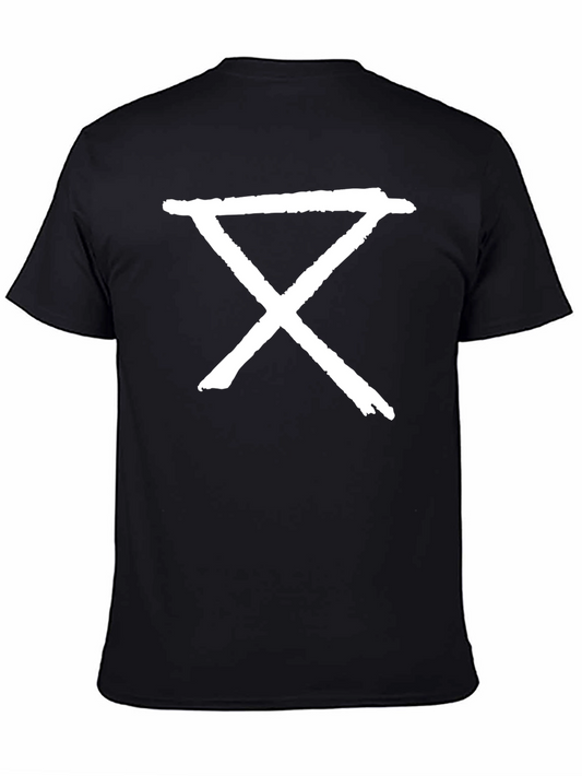 Graphic Tee - Abstract White Symbol on Black T-Shirt
