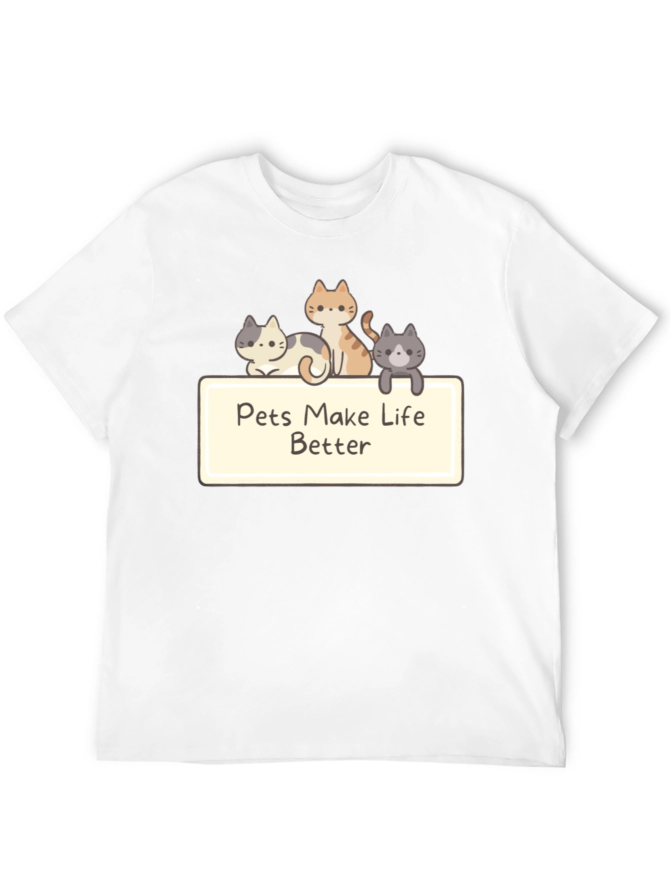Pets Make Life Better Black T-Shirt
