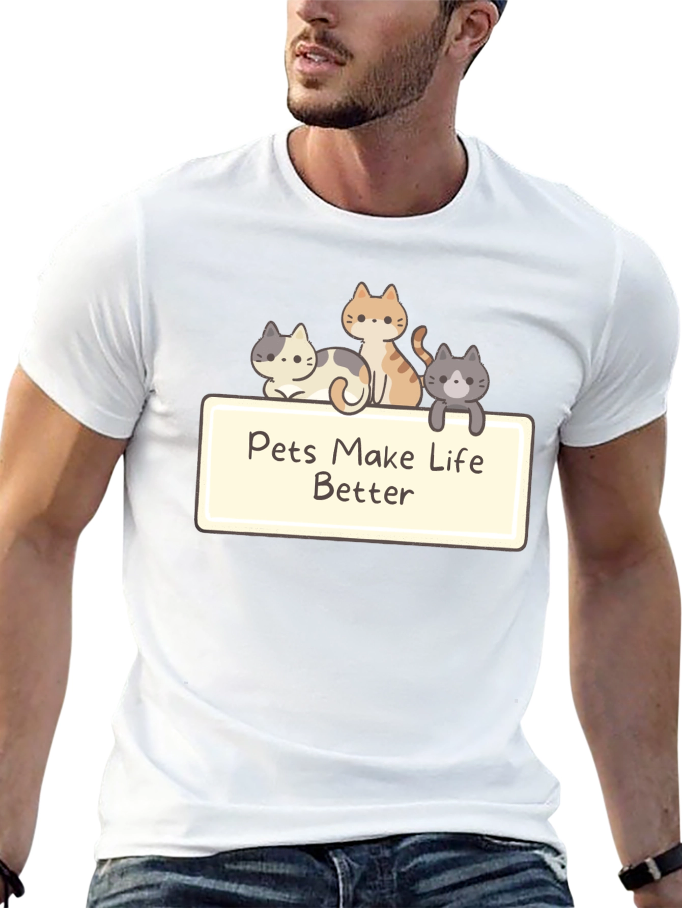 Pets Make Life Better Black T-Shirt