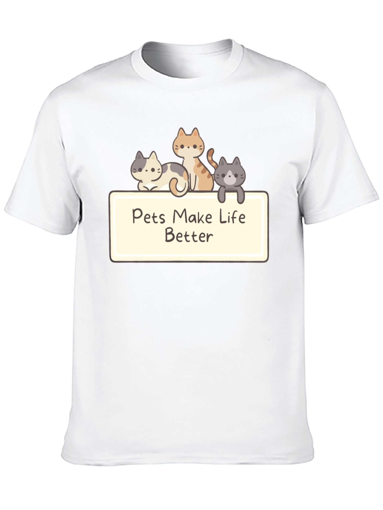 Pets Make Life Better Black T-Shirt