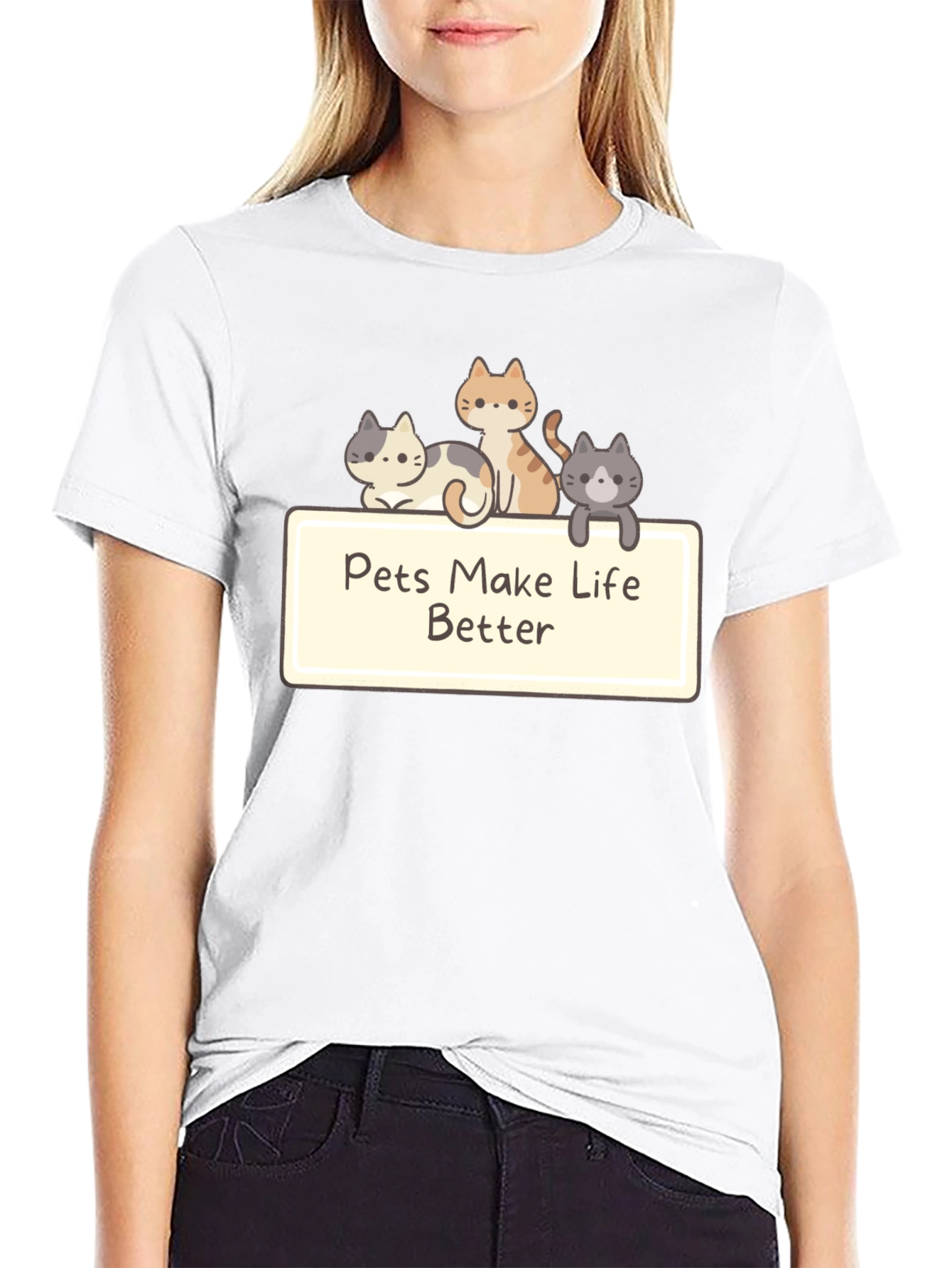 Pets Make Life Better Black T-Shirt