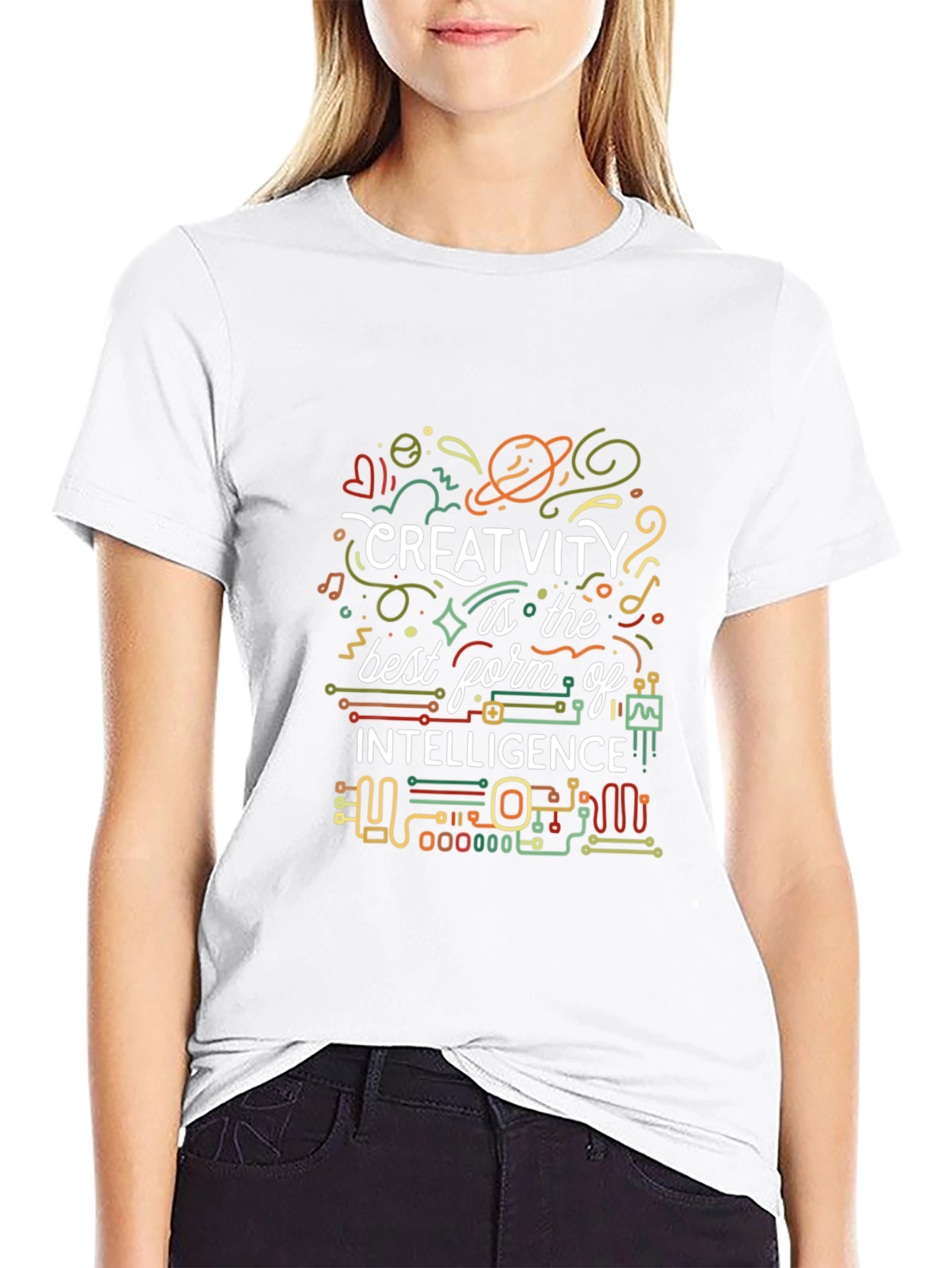 Creativity Intelligence Graphic Tee - Black Cotton Blend