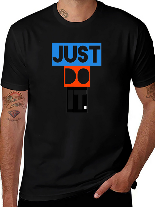 Just Do It Graphic Tee - Black Cotton Blend