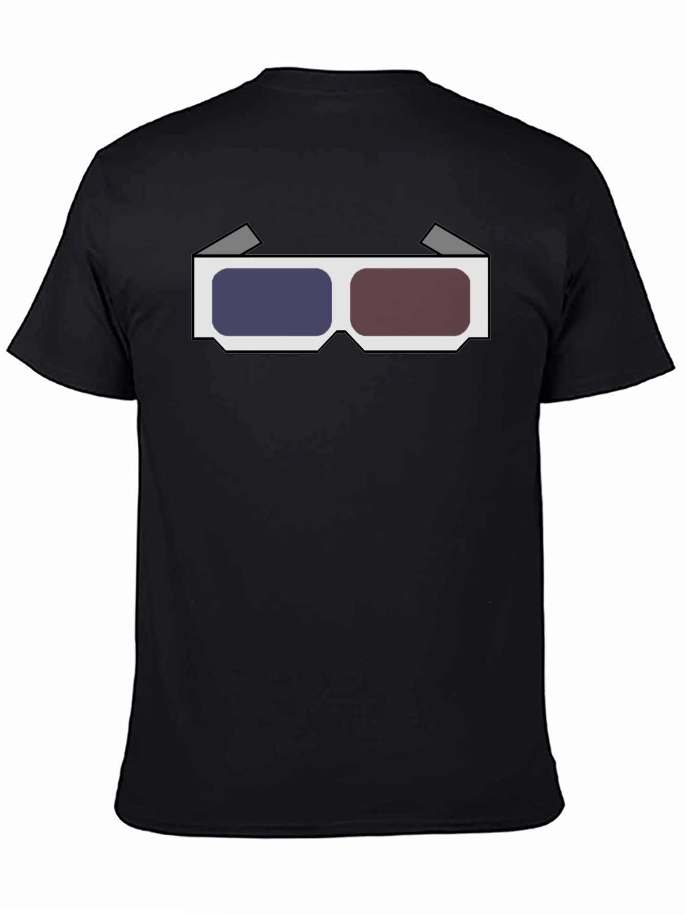 Retro 3D Glasses Graphic Tee - Black