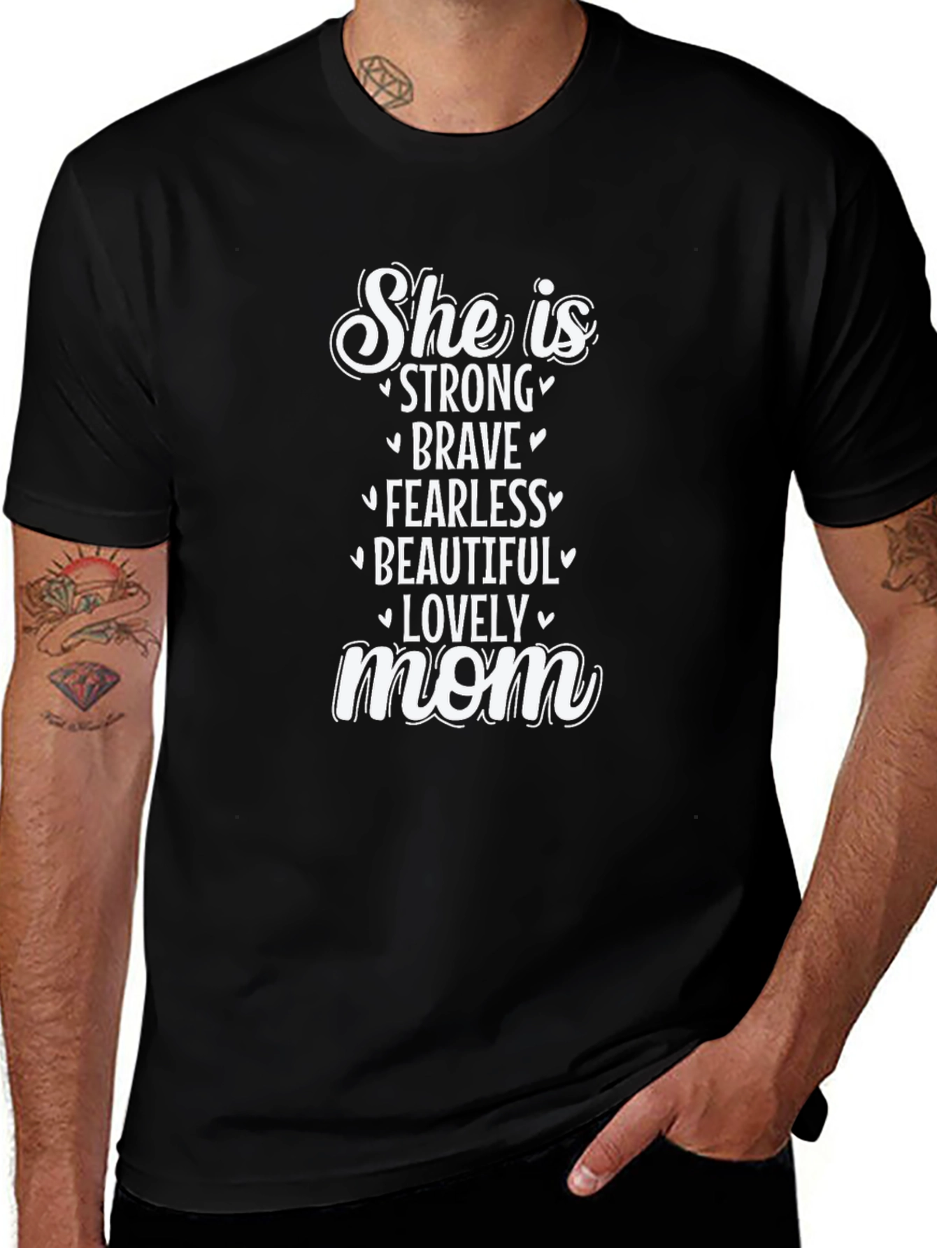 Strong Brave Fearless Mom Graphic Tee