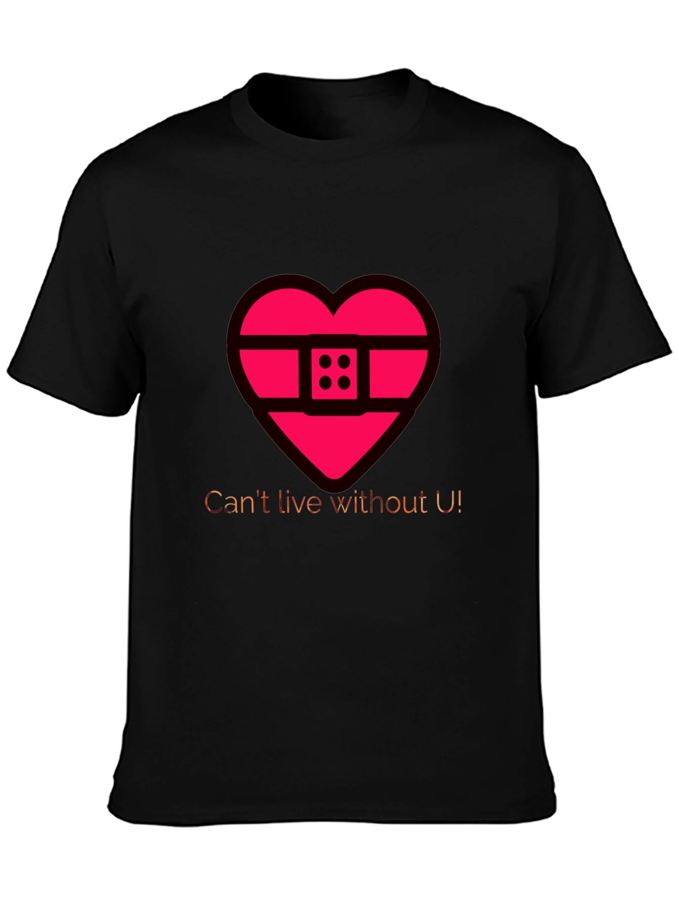 Heart Band-Aid Graphic Tee - Cant Live Without U!