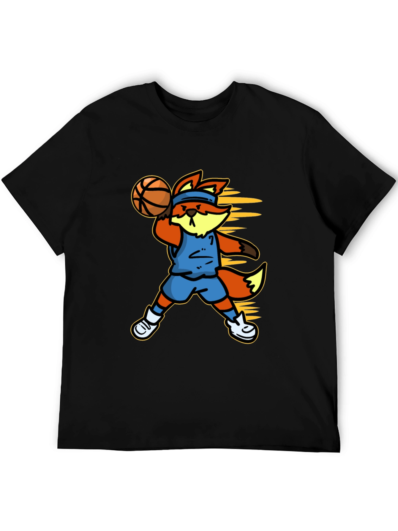 Cartoon Fox Basketball Graphic Tee