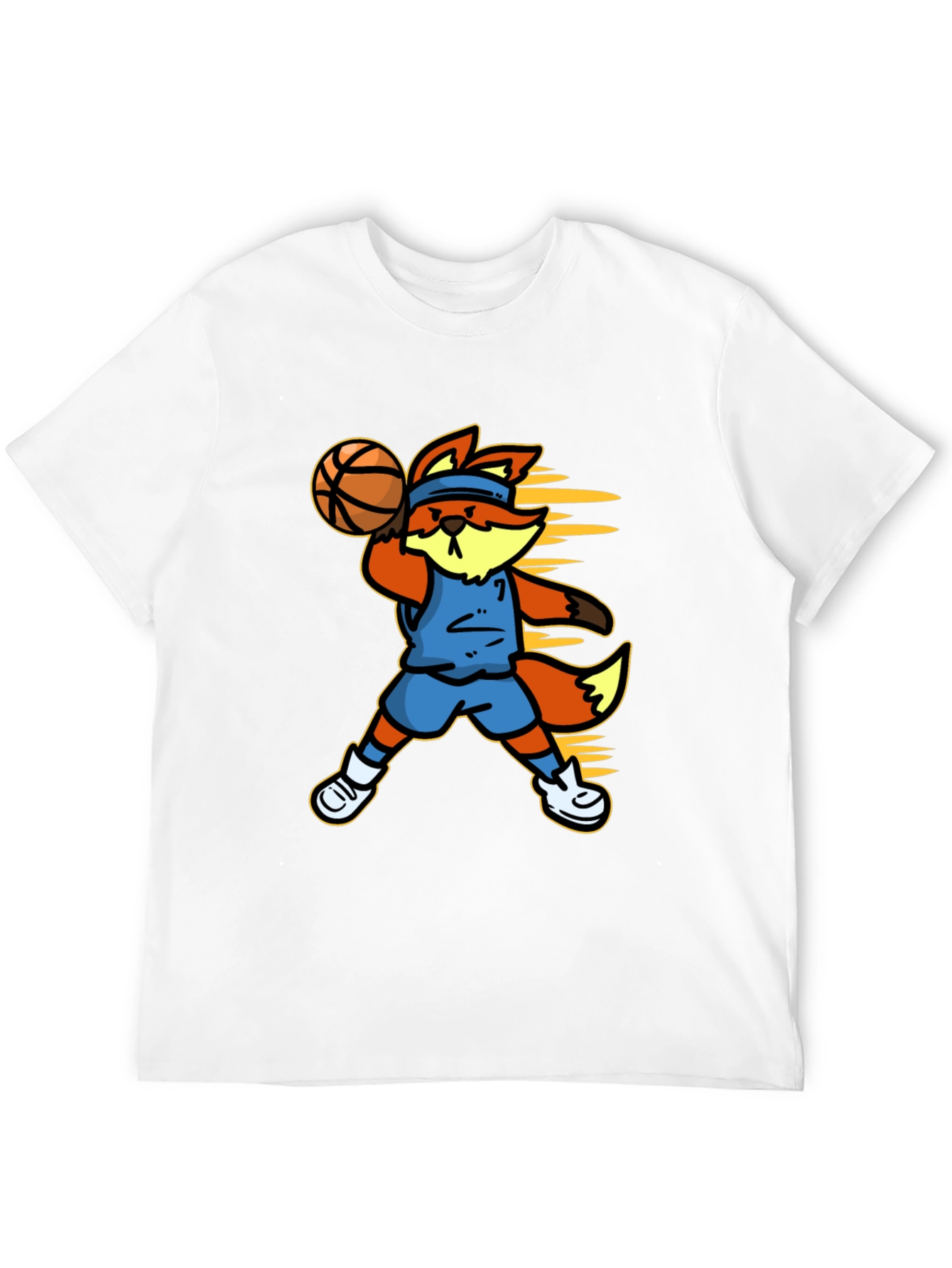 Cartoon Fox Basketball Graphic Tee