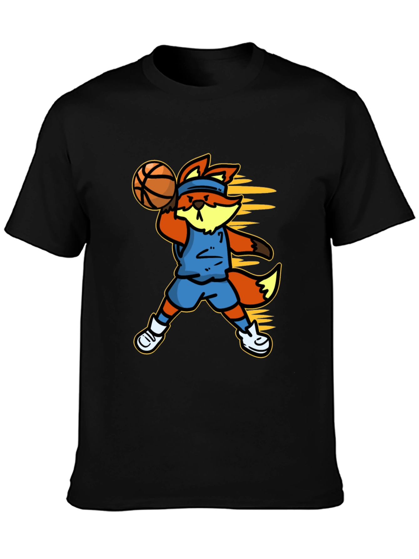Cartoon Fox Basketball Graphic Tee