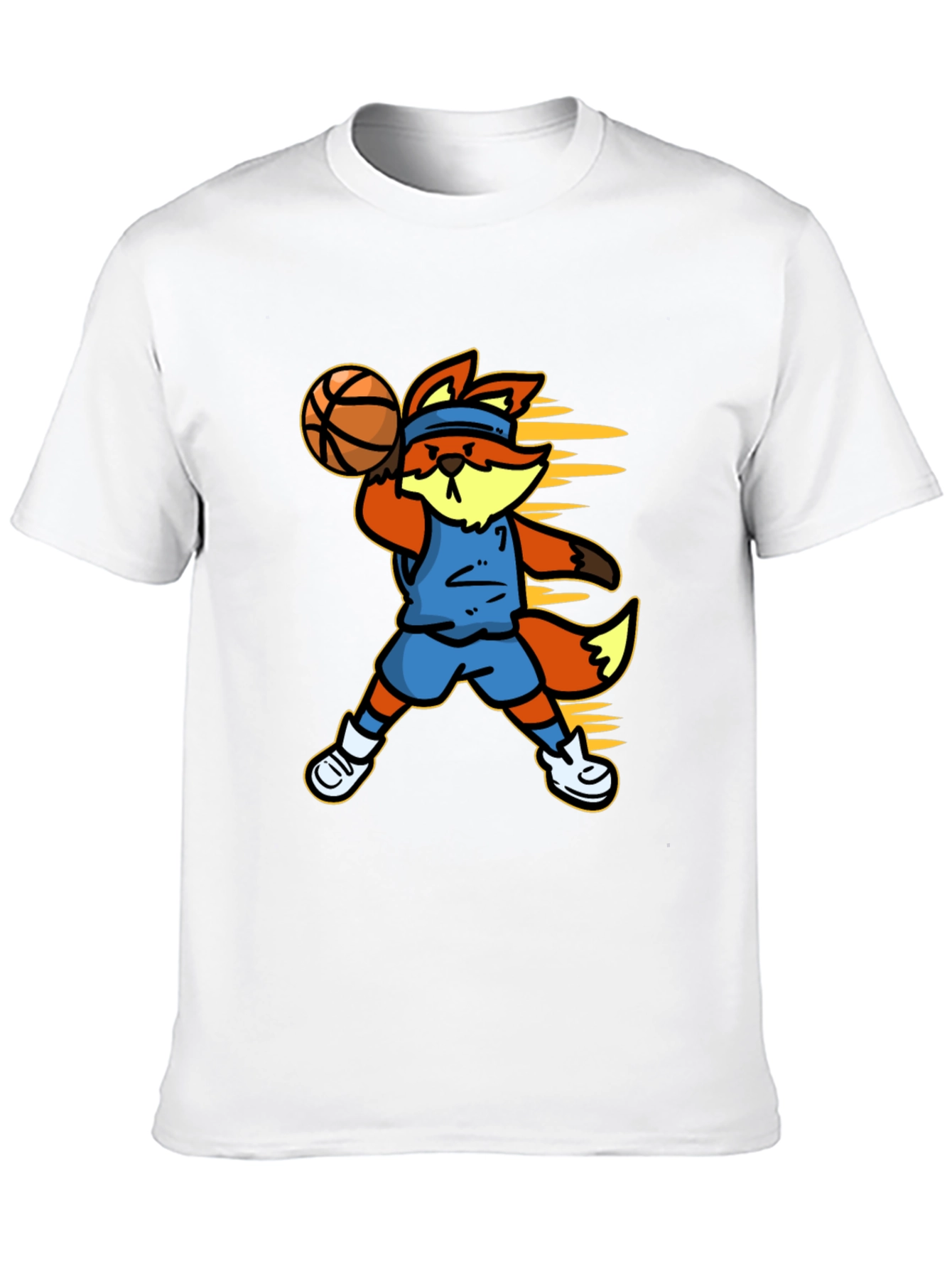 Cartoon Fox Basketball Graphic Tee