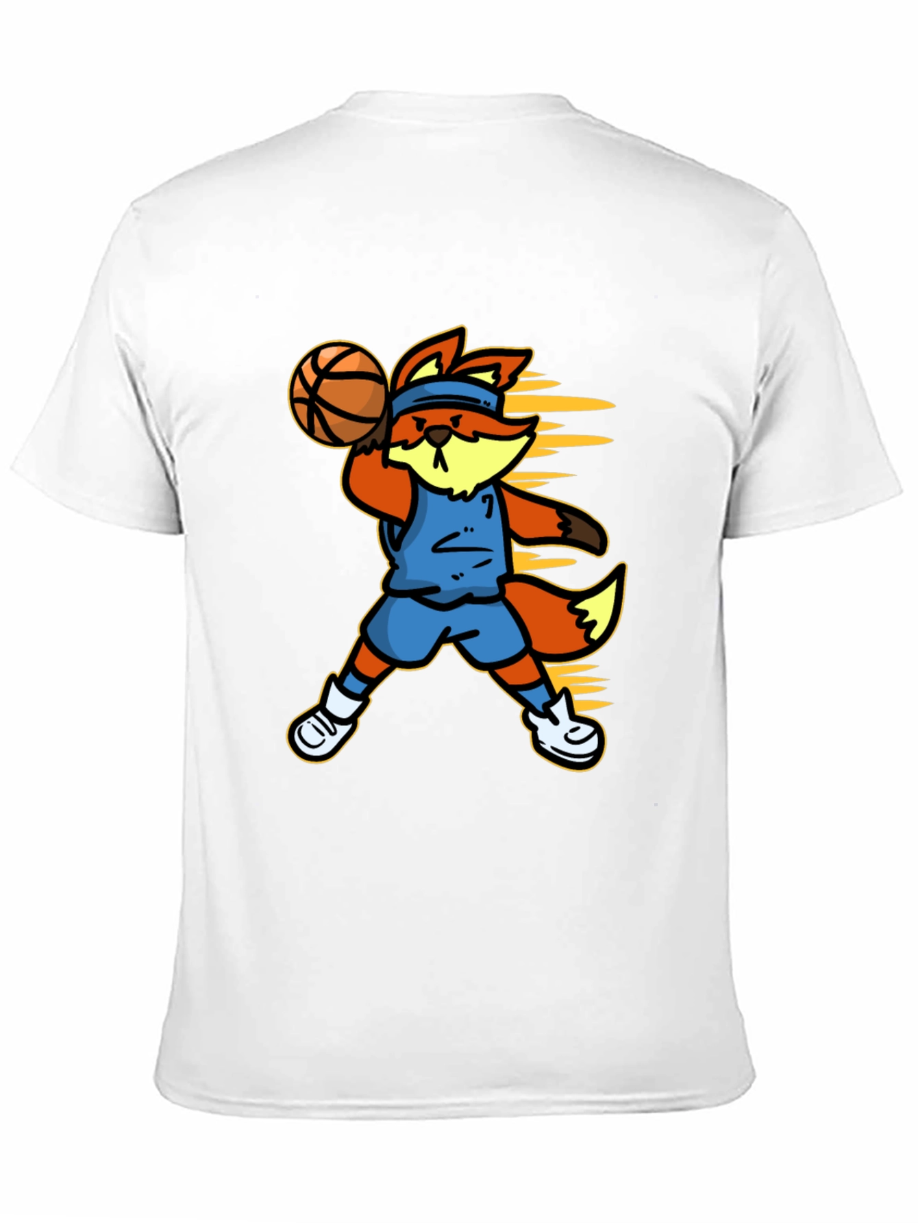Cartoon Fox Basketball Graphic Tee
