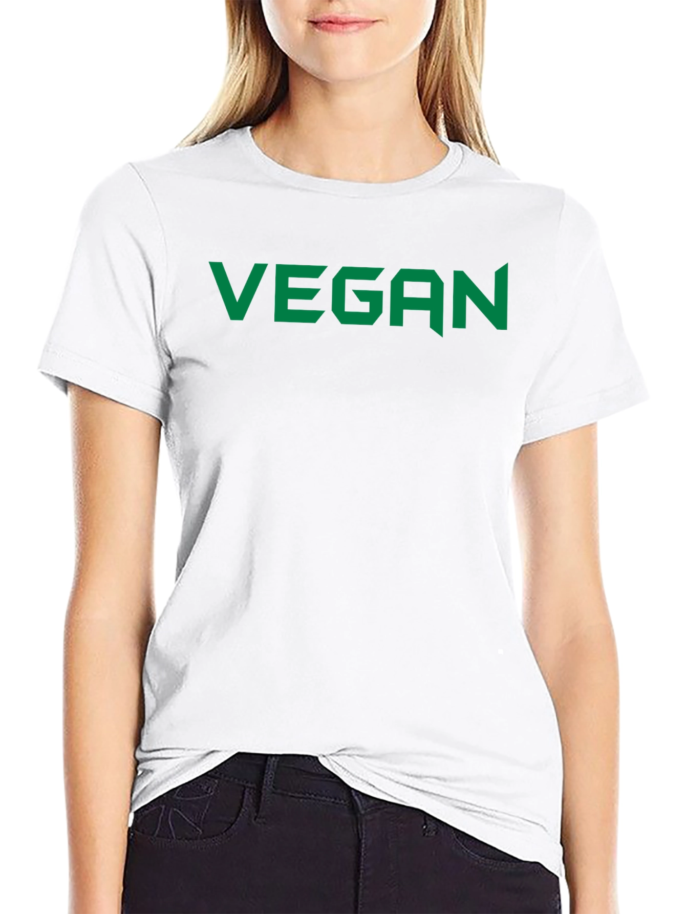 Vegan Statement Tee - Bold Green Print