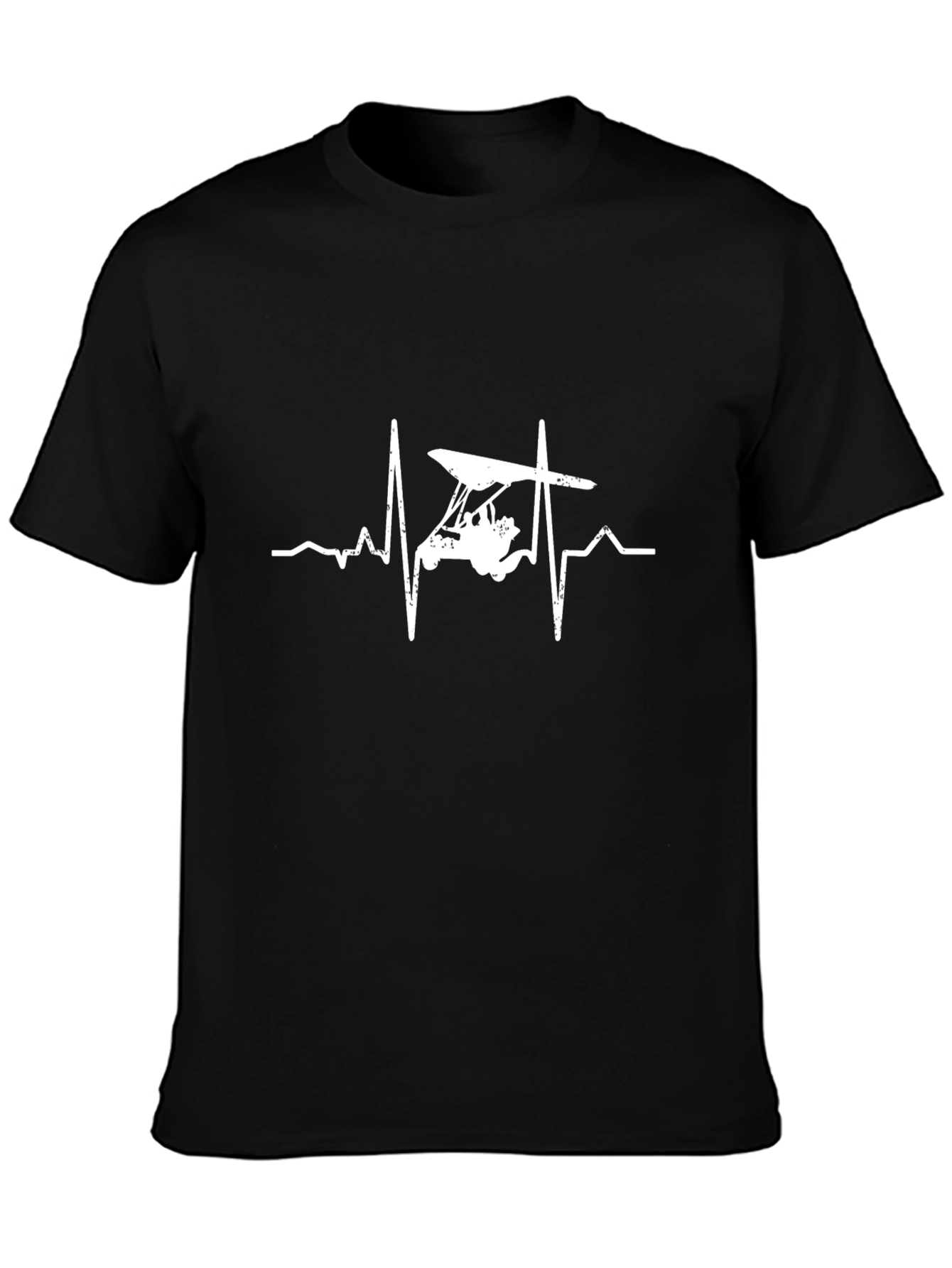 Hang Gliding Heartbeat T-Shirt - Black