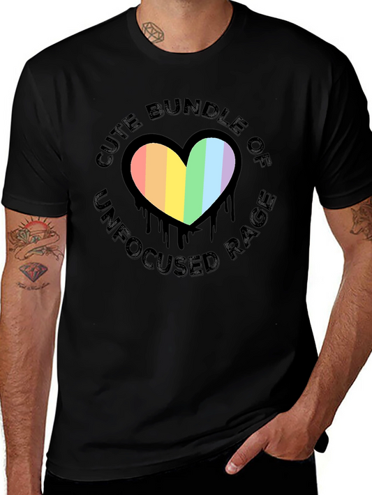 Cute Bundle of Unfocused Rage T-Shirt - Rainbow Heart