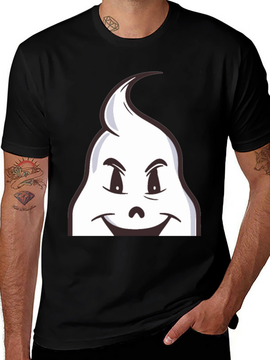 Fun Cartoon Ghost Graphic Black T-Shirt