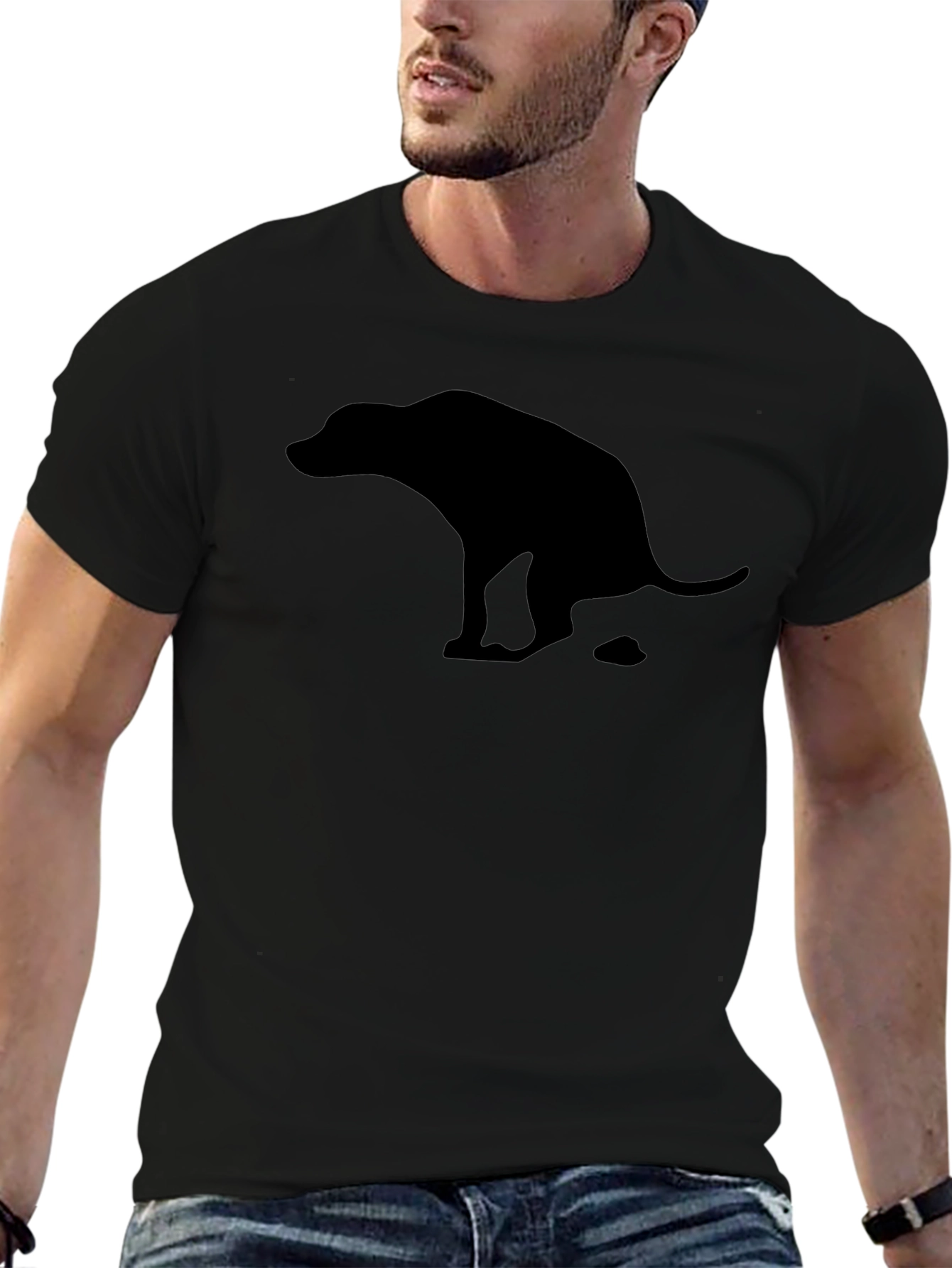 Funny Pooping Dog Graphic T-Shirt