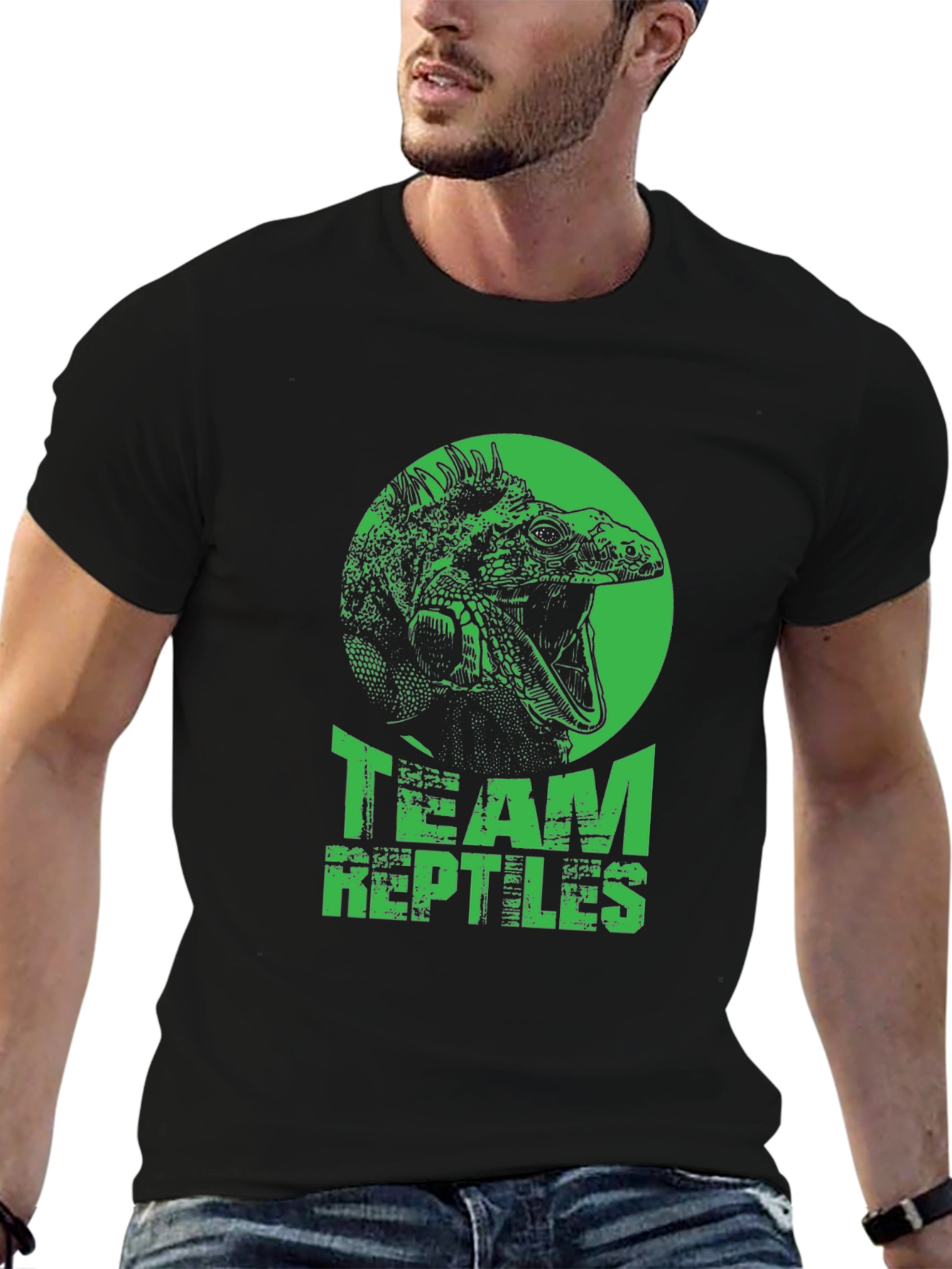 Team Reptiles Graphic T-Shirt - Black Iguana Tee